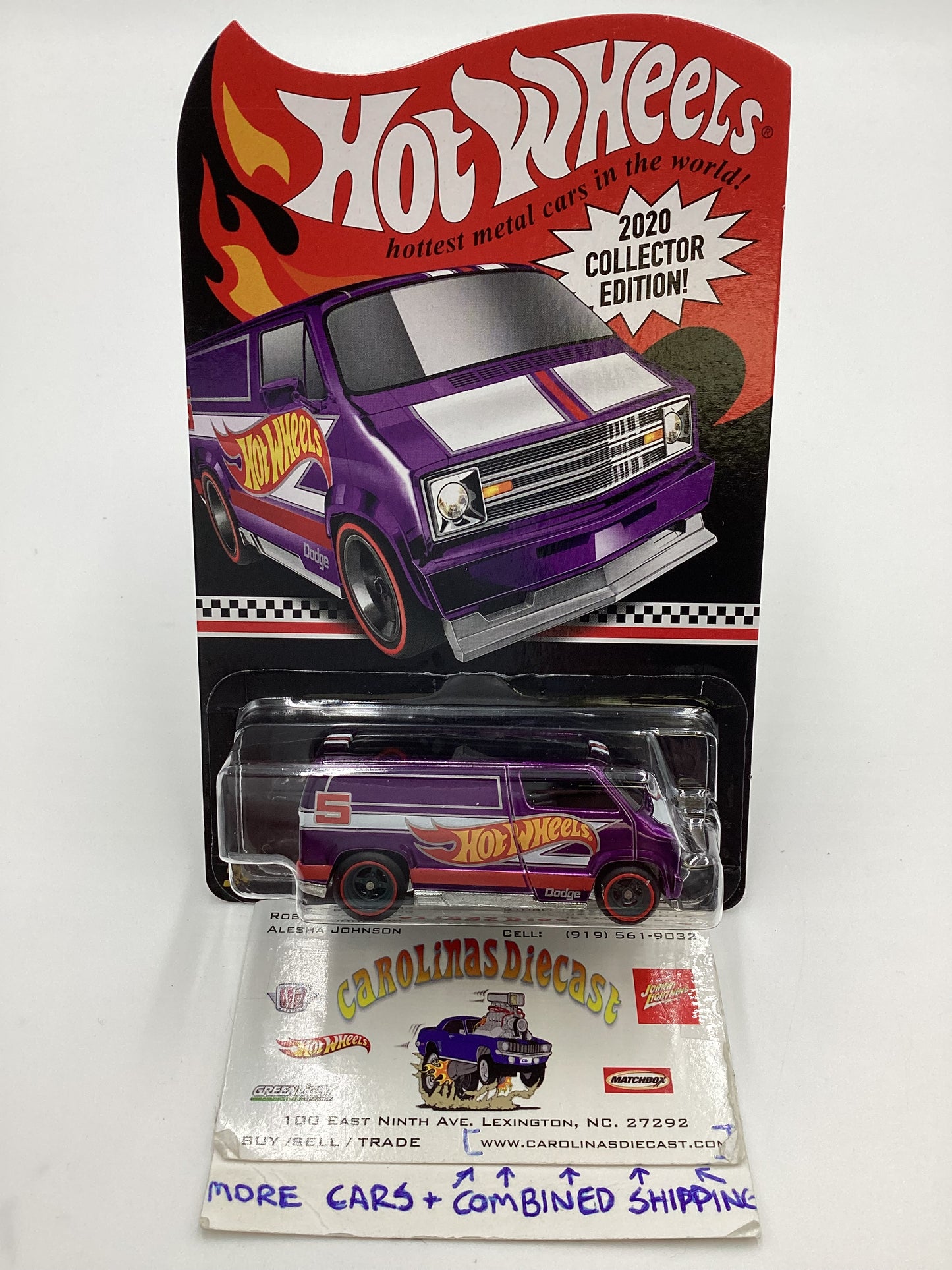 2020 Hot Wheels Collectors Edition mail in #5 Custom 77 Dodge Van Purple with protector
