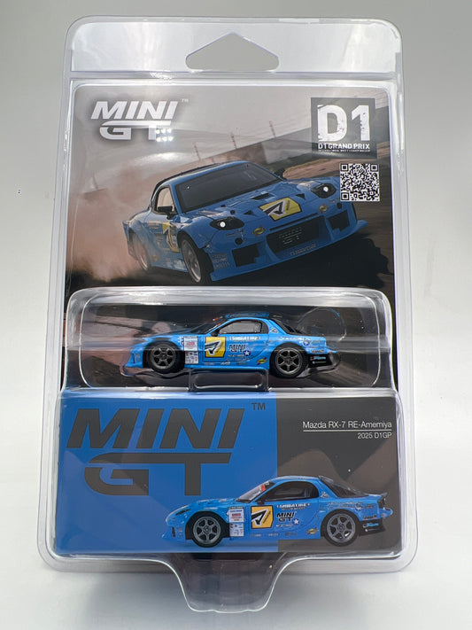 Mini GT #1195 Mazda RX-7 RE-Amemiya 2025 D1GP Blue