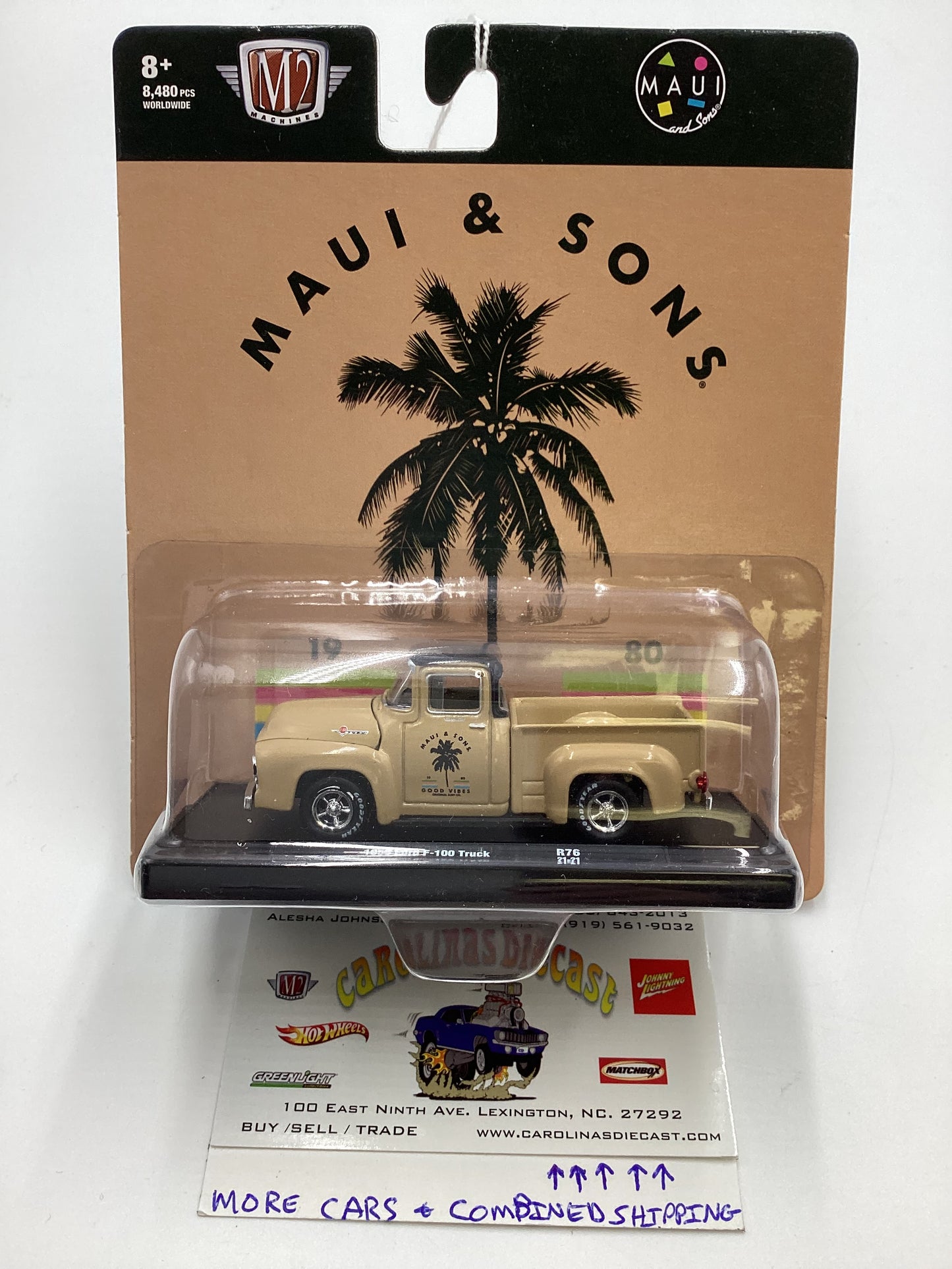 M2 Machines Auto Drivers Maui and Sons 1956 Ford F-100 Truck Beige R76 190D