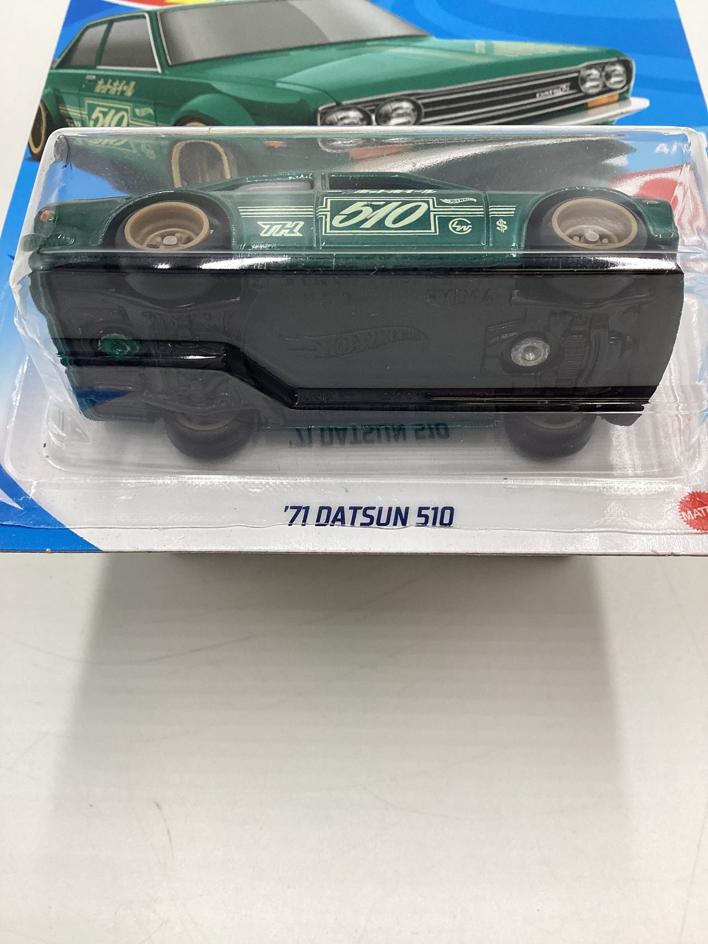 2021 Hot Wheels Super Treasure Hunt #162 71 Datsun 510 Dark Green Variation W/Protector See Pics Back Tire