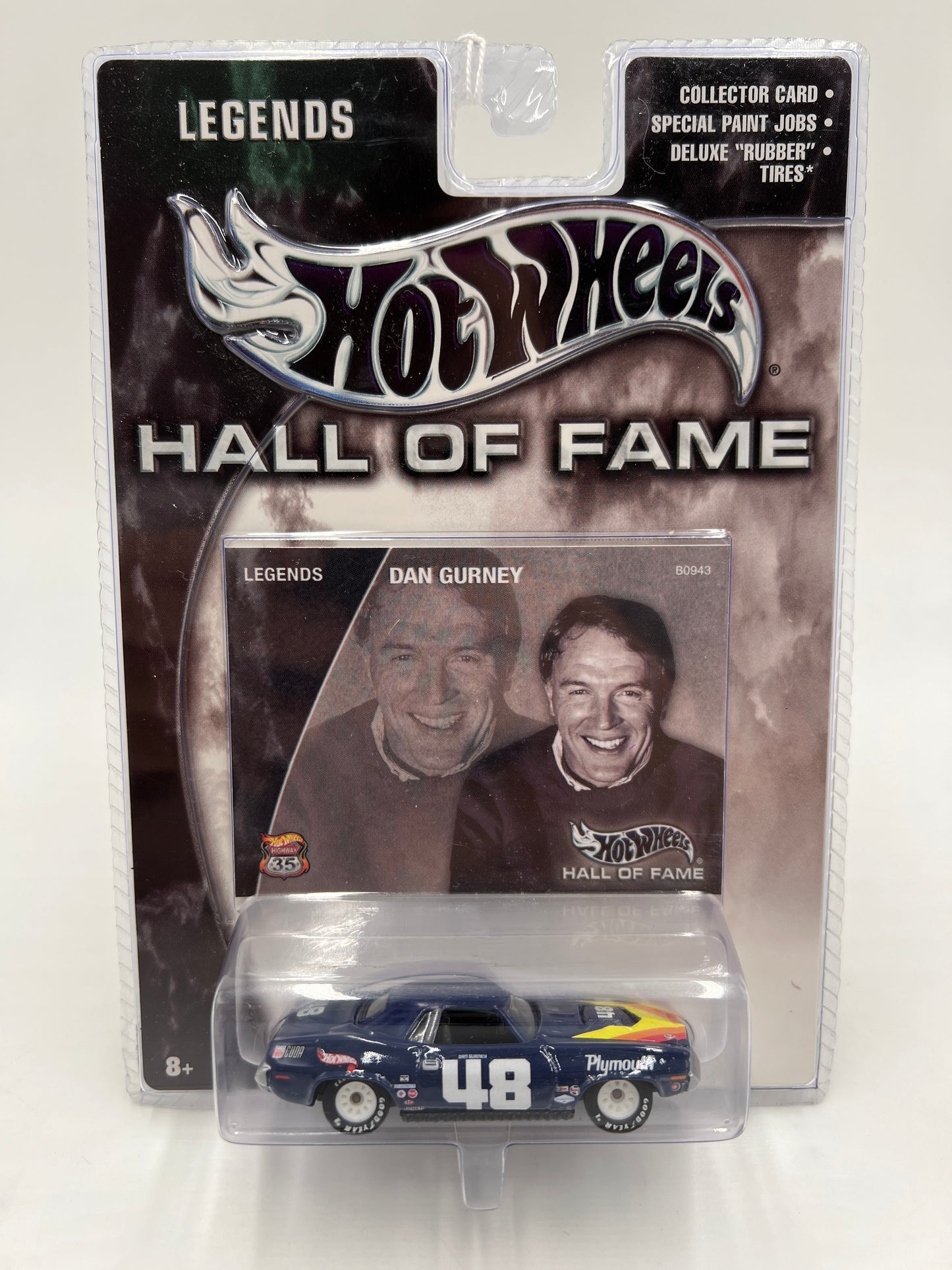 Hot Wheels Hall of Fame Legends Dan Gurney 1970 Plymouth AAR Cuda #48 Dark Blue