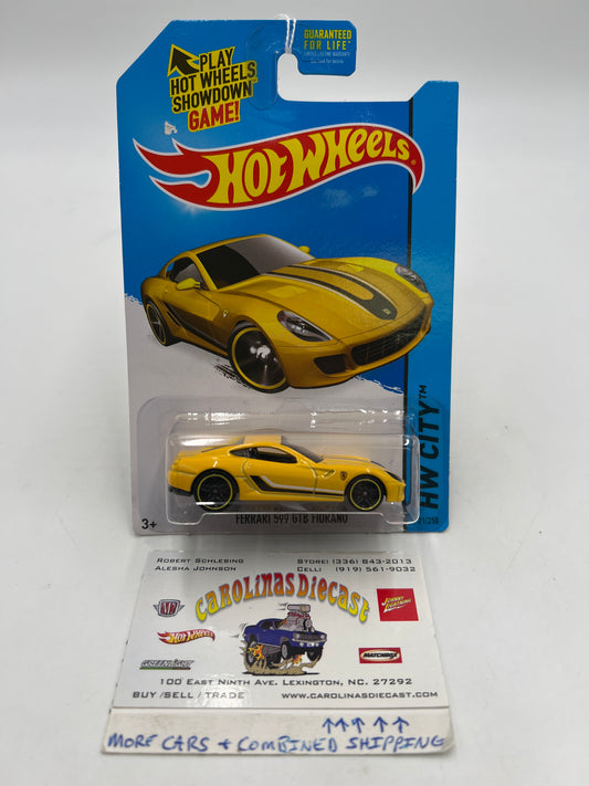 2015 Hot Wheels City #21 Ferrari 599 GTB Fiorano Yellow