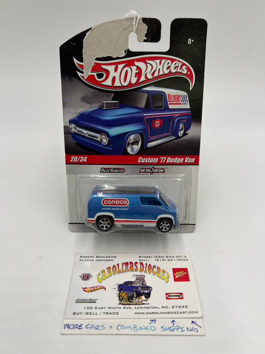 Hot Wheels Slick Rides #20 Custom 77 Dodge Van Conoco Blue Bad Card 242G