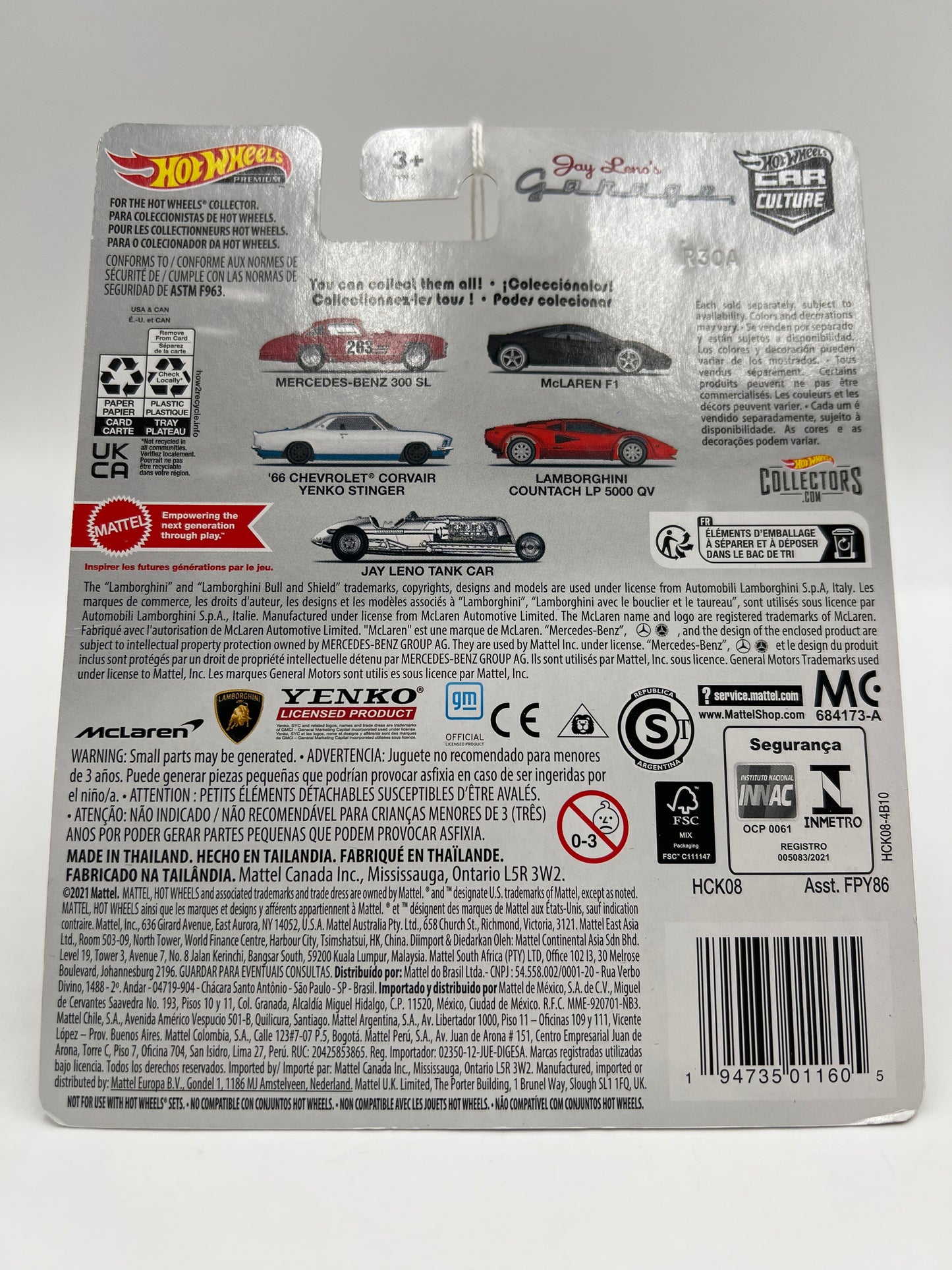 Hot Wheels Car Culture Jay Lenos Garage #2 McLaren F1 Black 254H