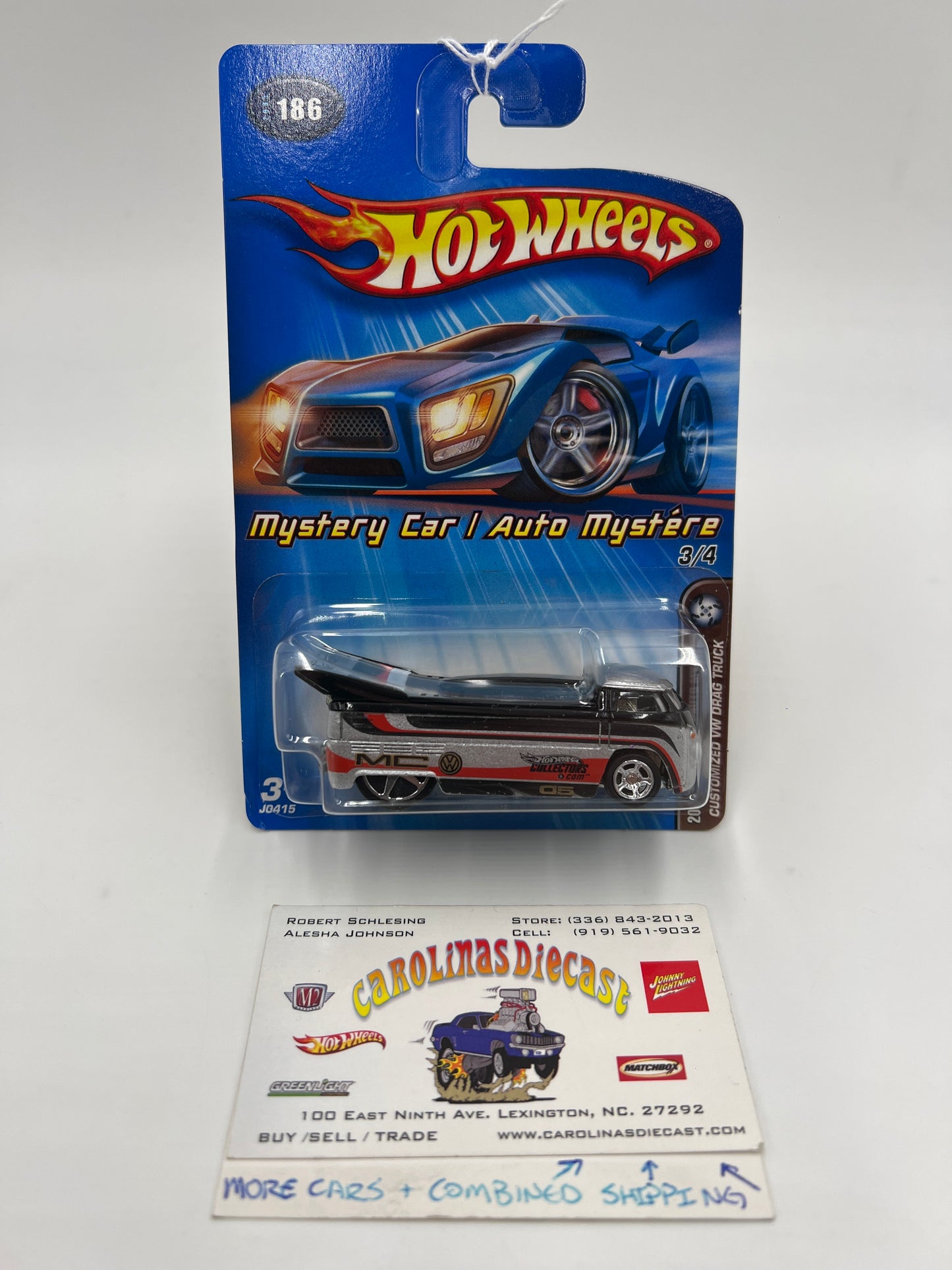 2005 Hot Wheels Mystery Car #186 Customized VW Drag Truck W/Real Riders 160J