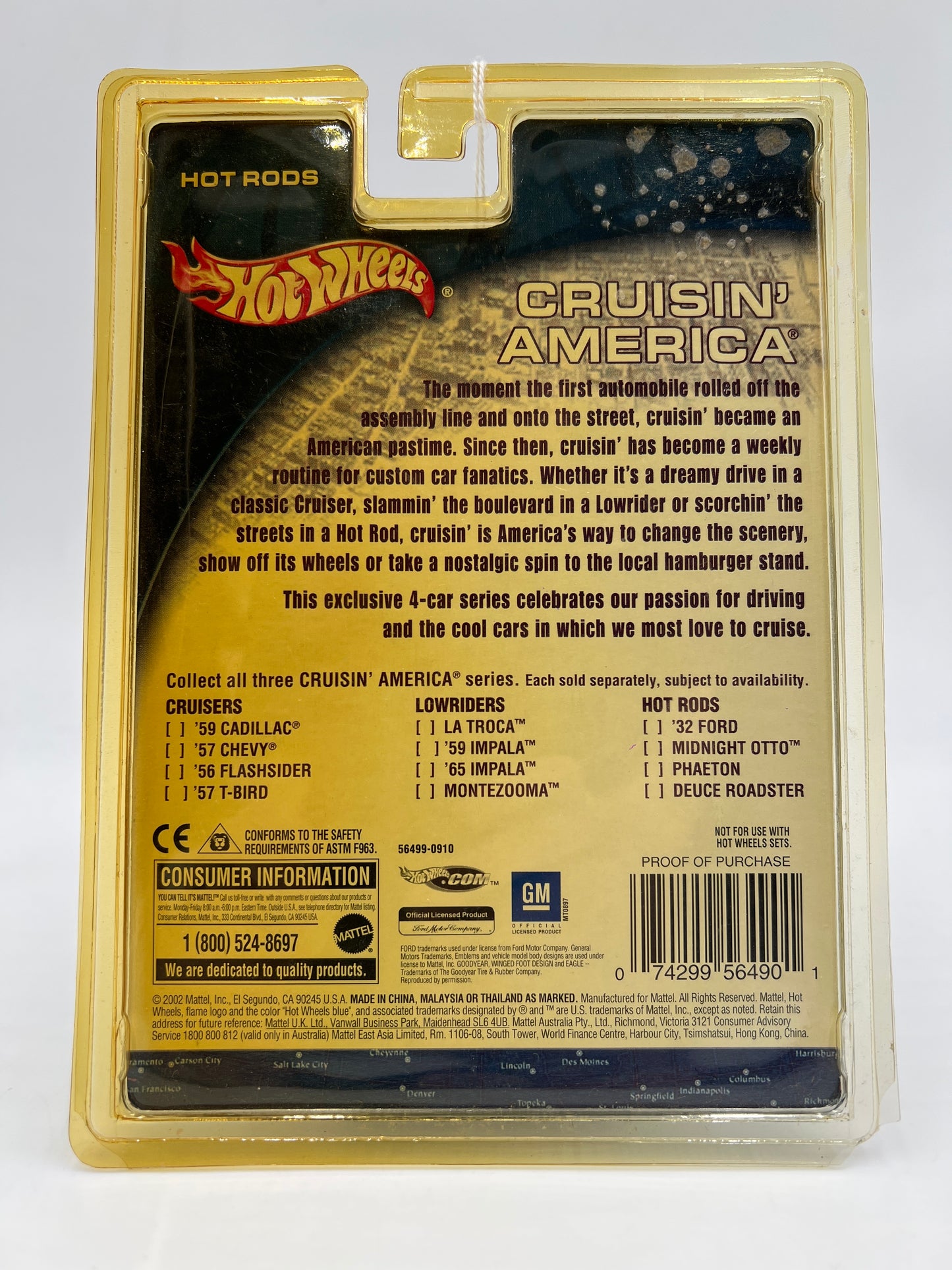 Hot Wheels Cruisin America Hot Rods 32 Ford Green/White Package Yellowed SR