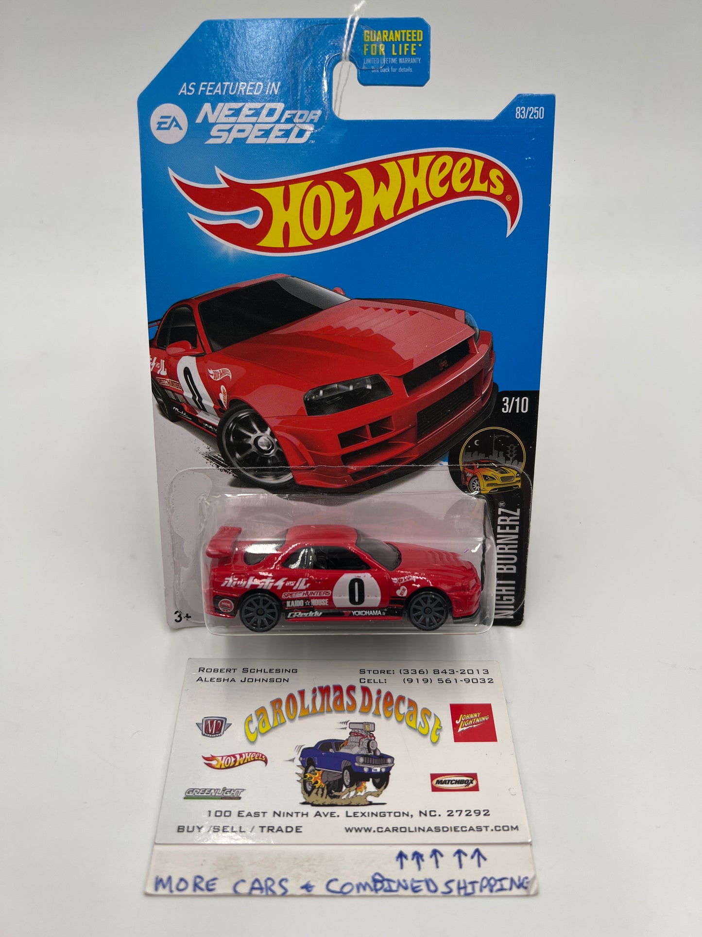 2016 Hot Wheels Nightburnerz #83 Nissan Skyline GT-R R34 Red Need for Speed SR