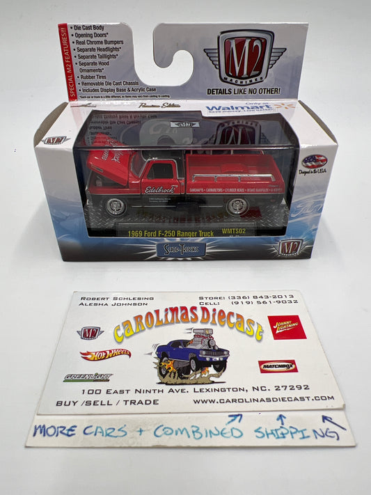 M2 Machines Shop-Trucks Walmart Exclusive 1969 Ford F-250 Ranger Truck Red Edelbrock WMTS02