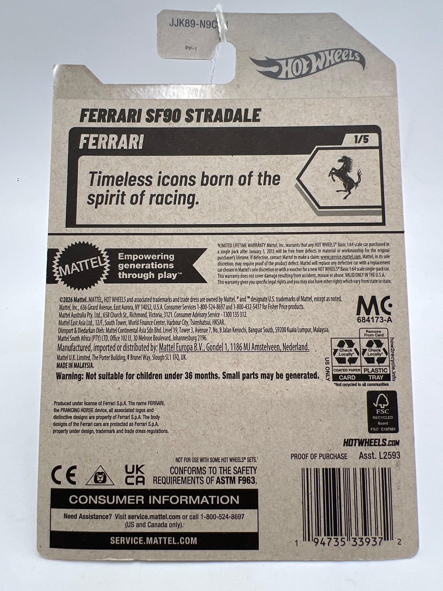 2026 Hot Wheels H Case #41 Ferrari SF90 Stradale Black