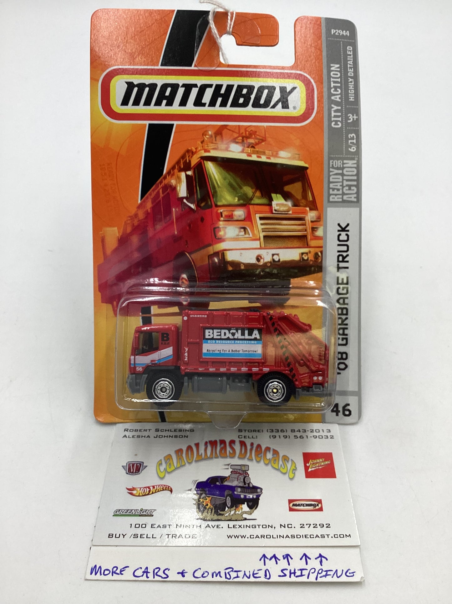 Matchbox City Action 08 Garbage Truck #46 207D