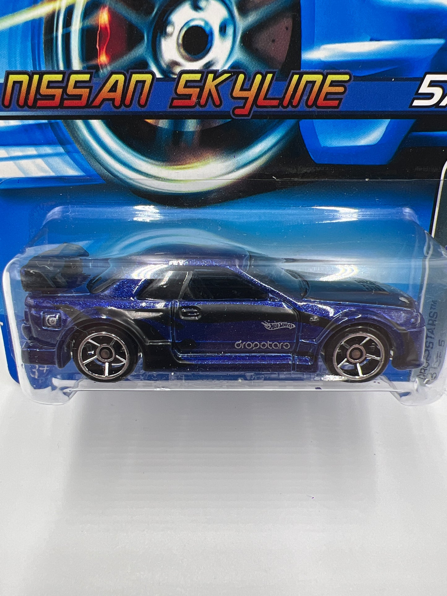 2006 Hot Wheels Dropstars #60 Nissan Skyline Dark Blue W/Protector