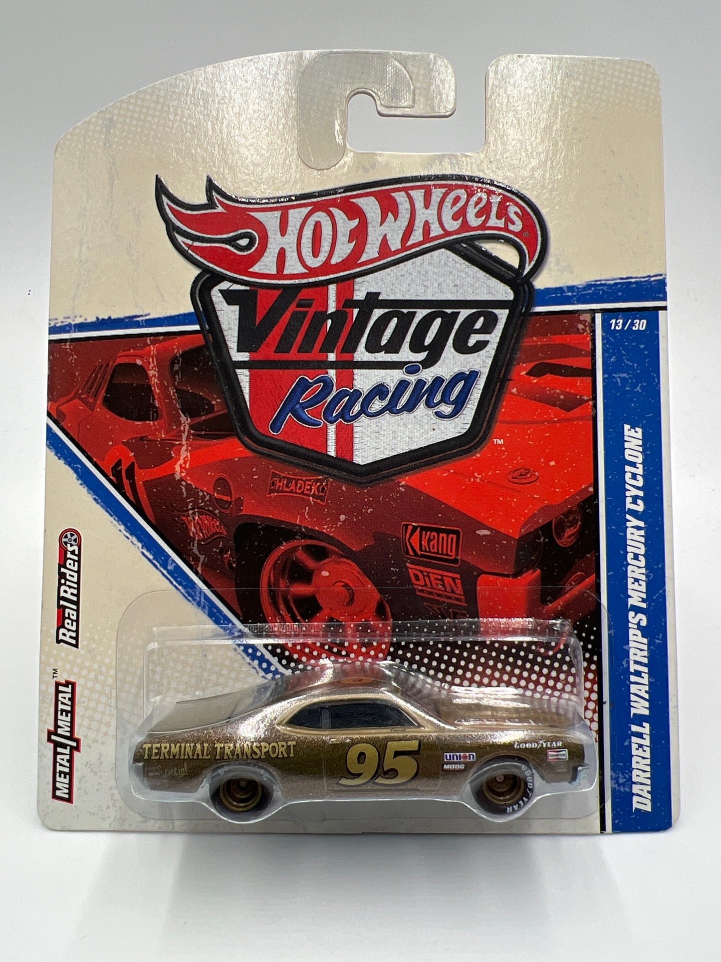 Hot Wheels Premium Vintage Racing #13 Darrell Waltrips Mercury Cyclone Brown W/Protector