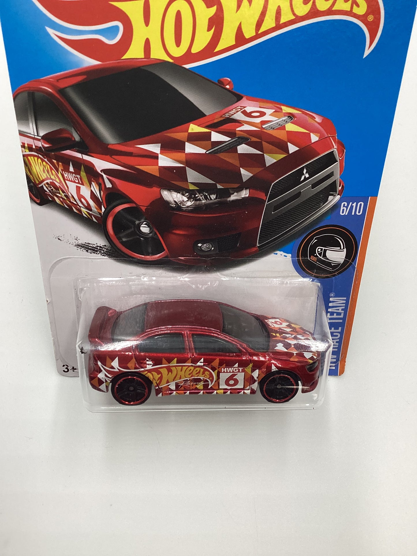 Hot wheels 2016 Kmart Exclusive 2008 Lancer Evolution Red Cracked Blister 237C