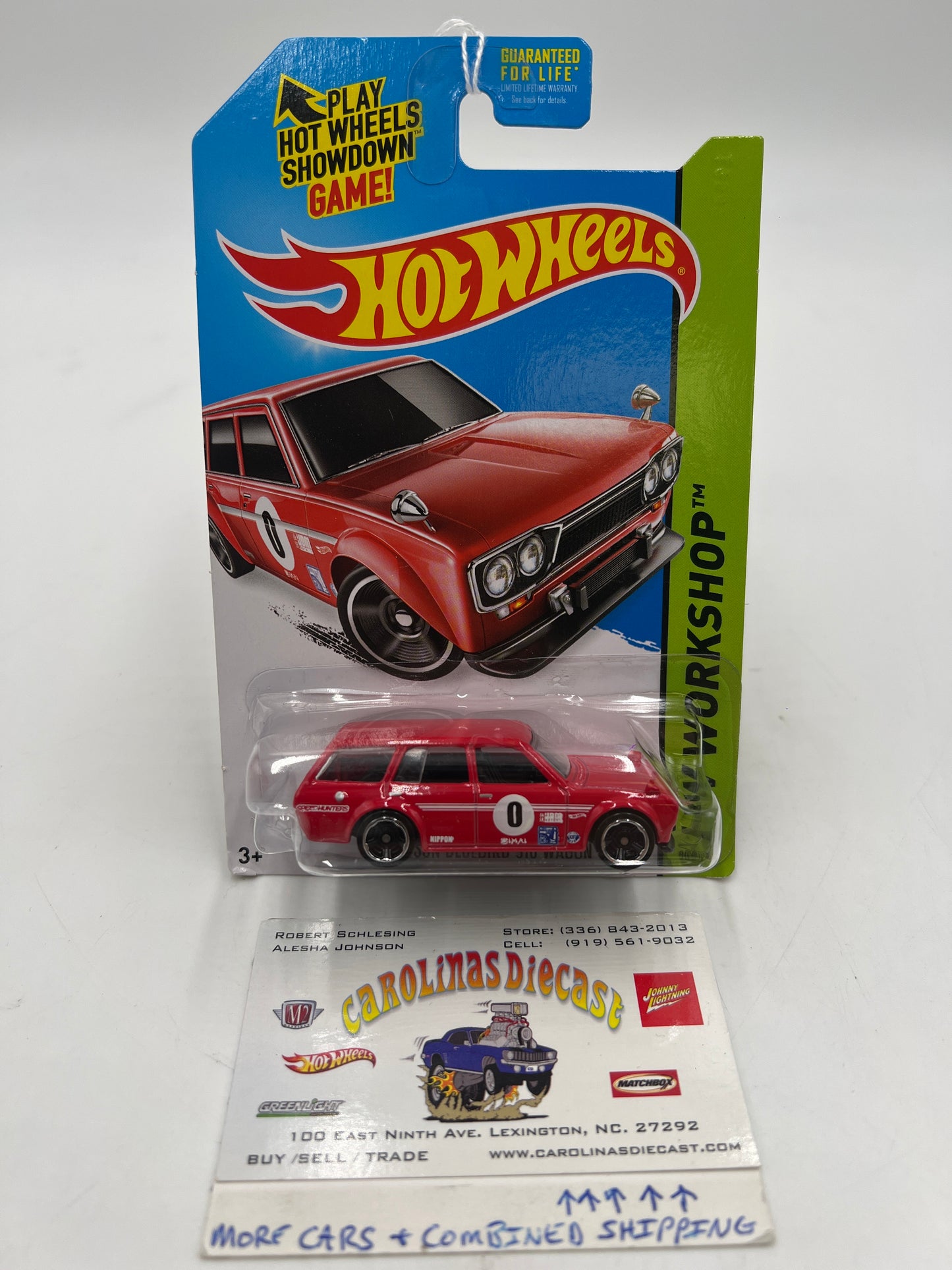 2014 Hot Wheels Workshop #206 71 Datsun Bluebird 510 Wagon Red *Smooth Grille* Blister Damage 88E