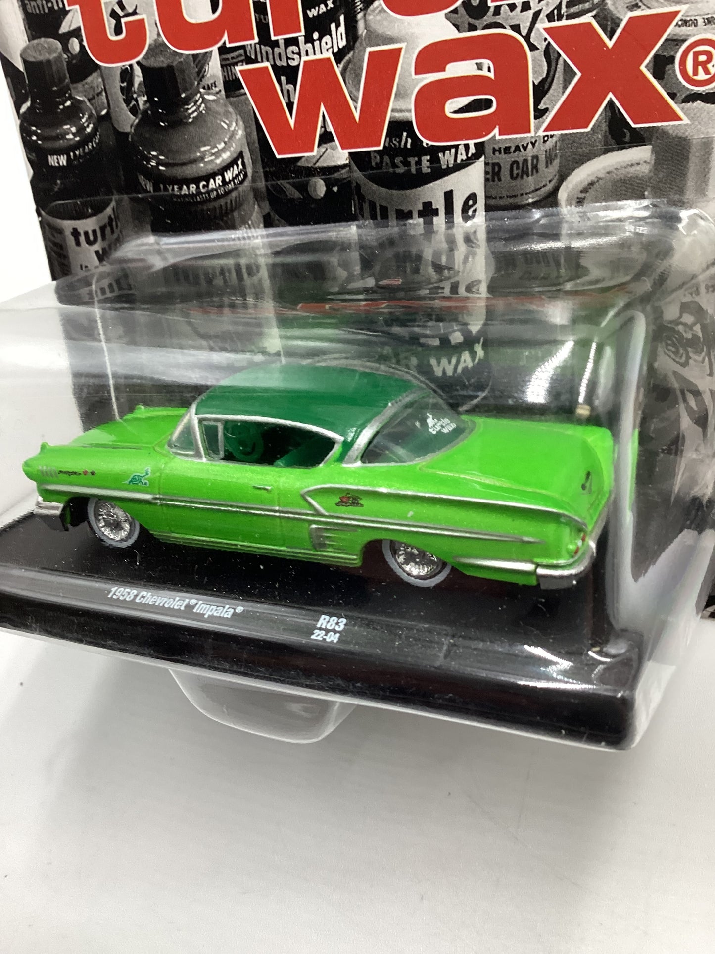 M2 Machines Auto Drivers Turtle Wax 1958 Chevrolet Impala Green R83 193E