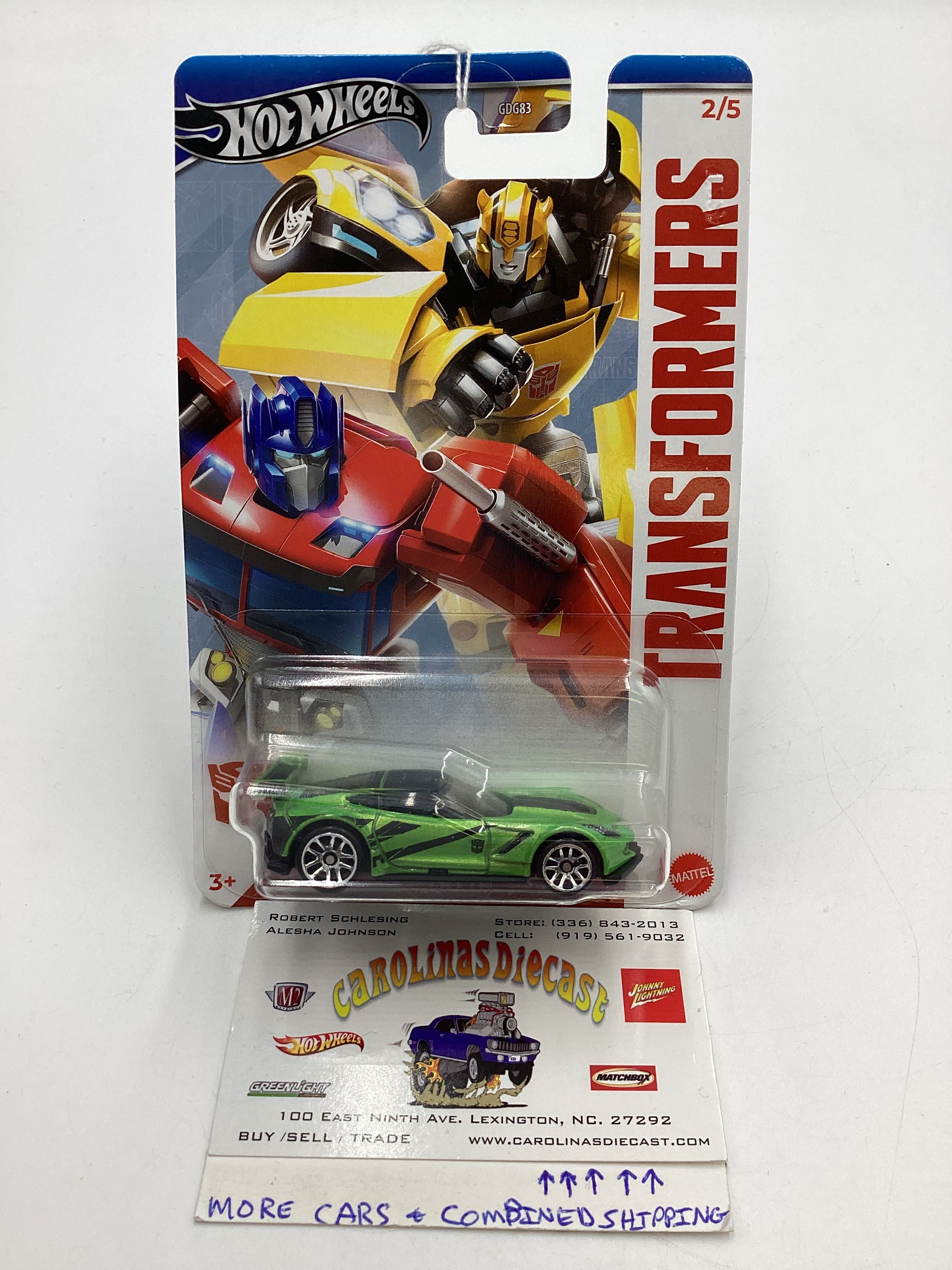 Hot Wheels トランスフォーマー ミニカーセット 2024 Hot Wheels Transformers #2 Corvette C7.R Green Walmart