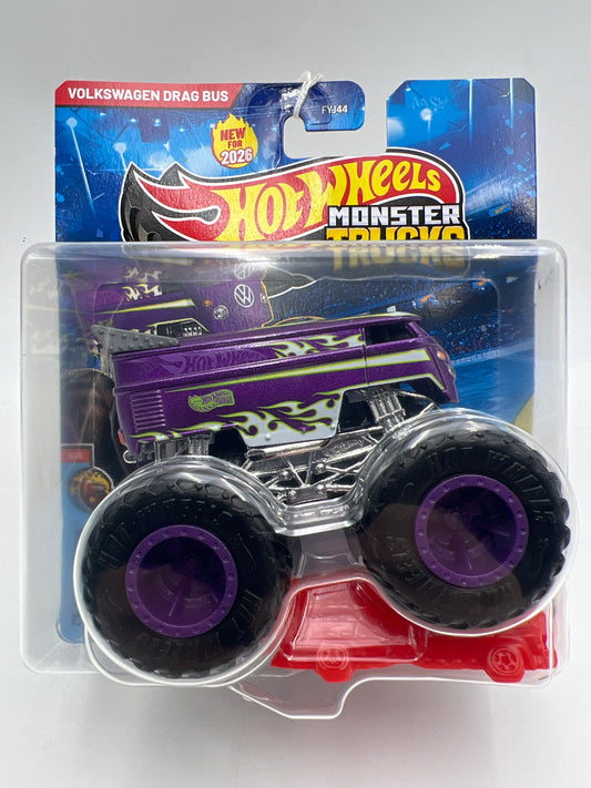 2026 Hot Wheels Monster Trucks Crash Legends #5 Volkswagen Drag Bus Purple