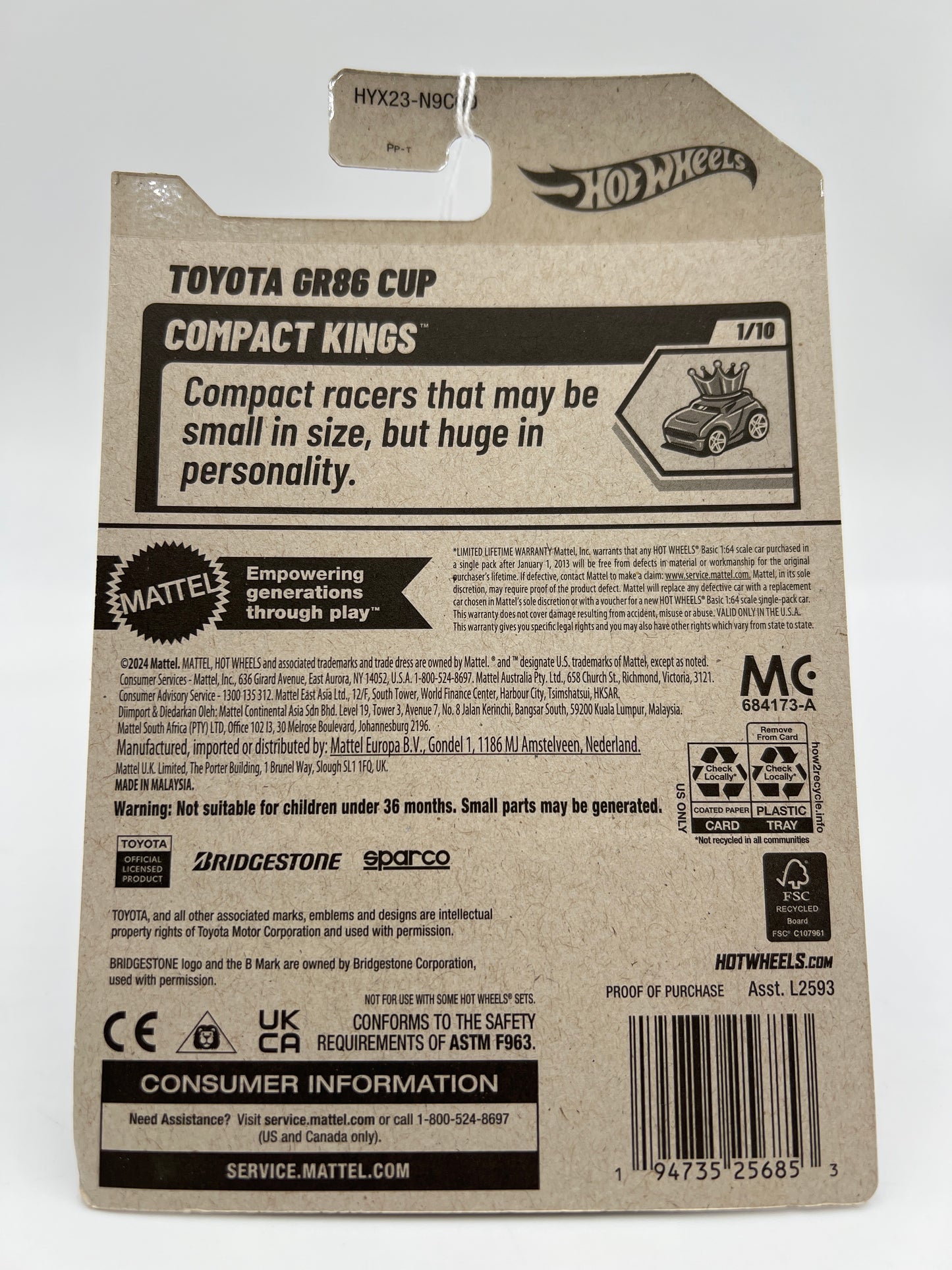 2025 Hot Wheels D Case #79 Toyota GR86 Cup Orange 94B