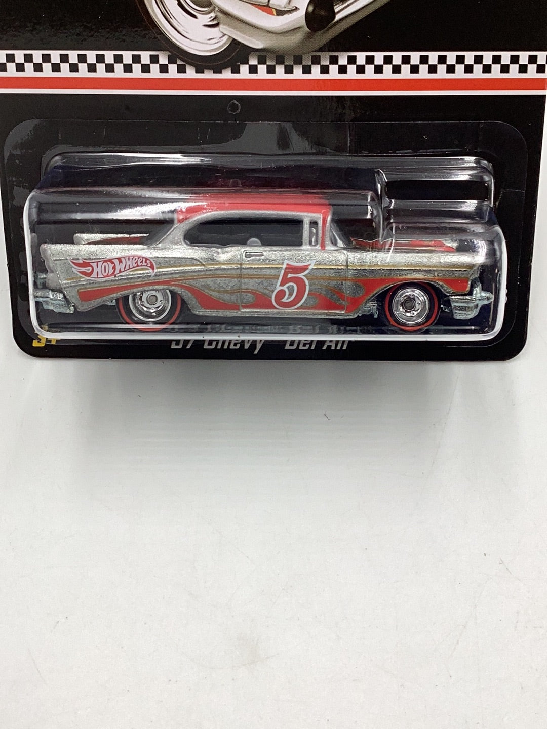 2015 Hot wheels  collectors edition 57 Chevy Bel Air mail in Zamac edition Real Riders with protector