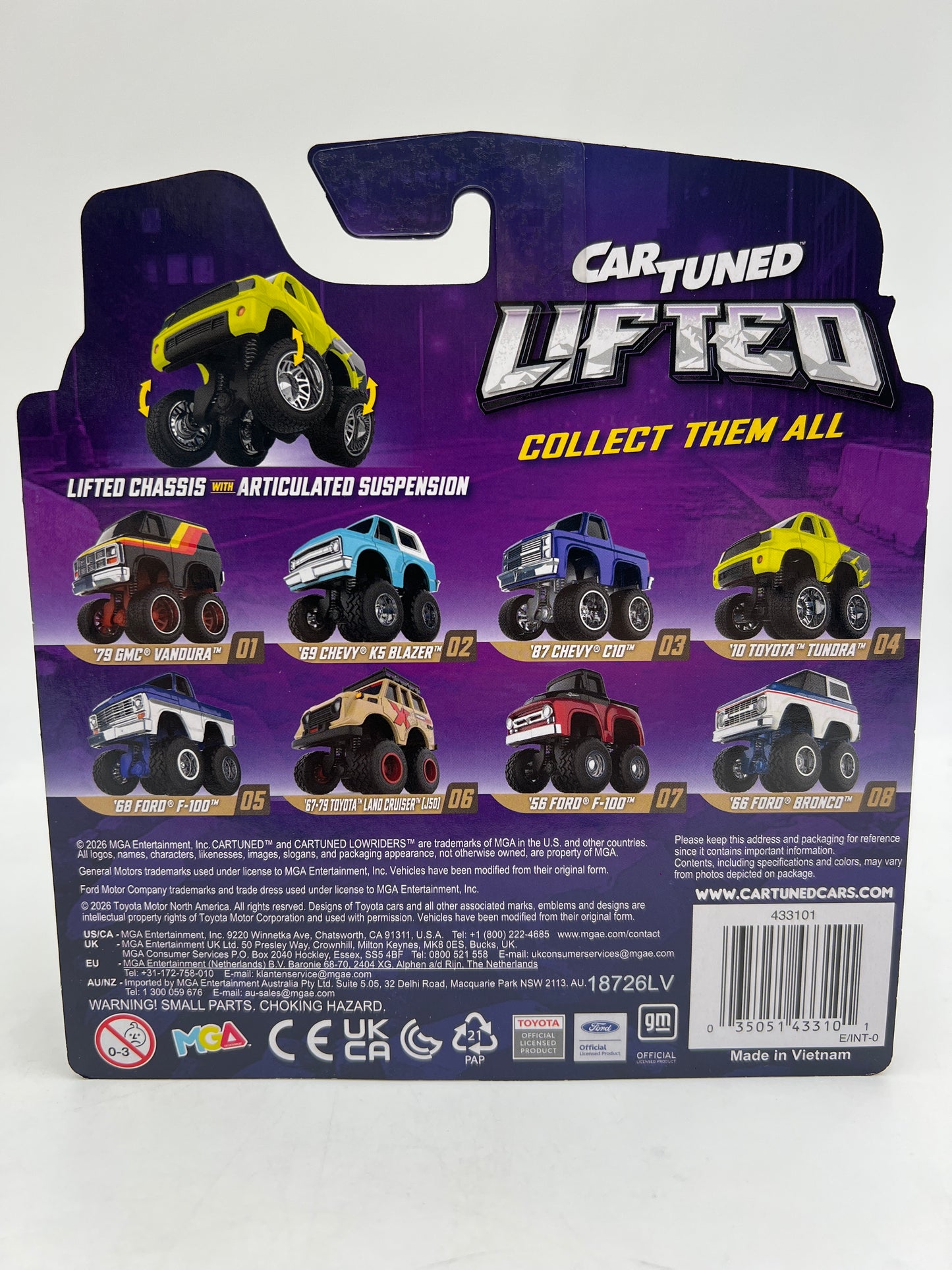 MGA Car Tuned Target Exclusive Lifted Series 1 #4 10 Toyota Tundra Yellow