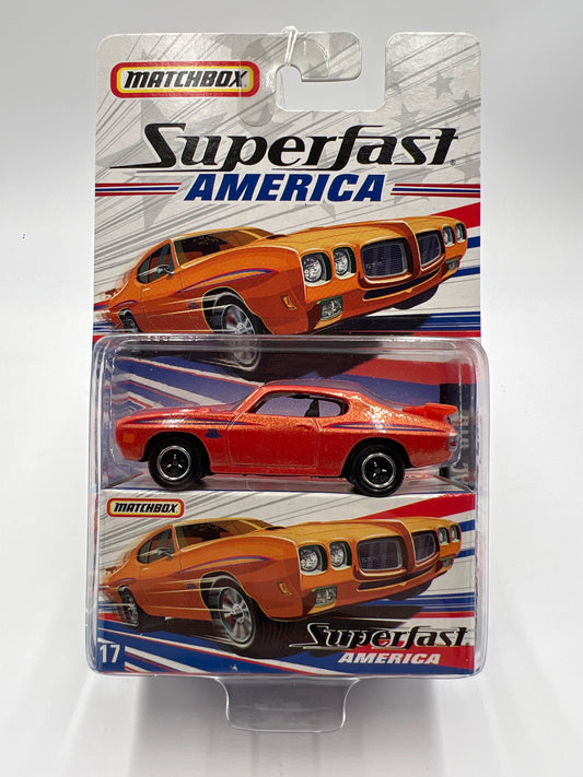 Matchbox Superfast America #17 1970 Pontiac GTO Orange 174F