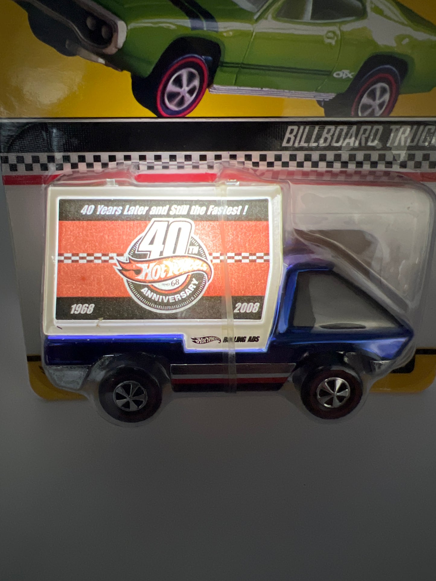 2008 Hot Wheels 8th Annual Collectors Nationals 2142/3000 Billboard Truck Blue W/Working Light & Protector