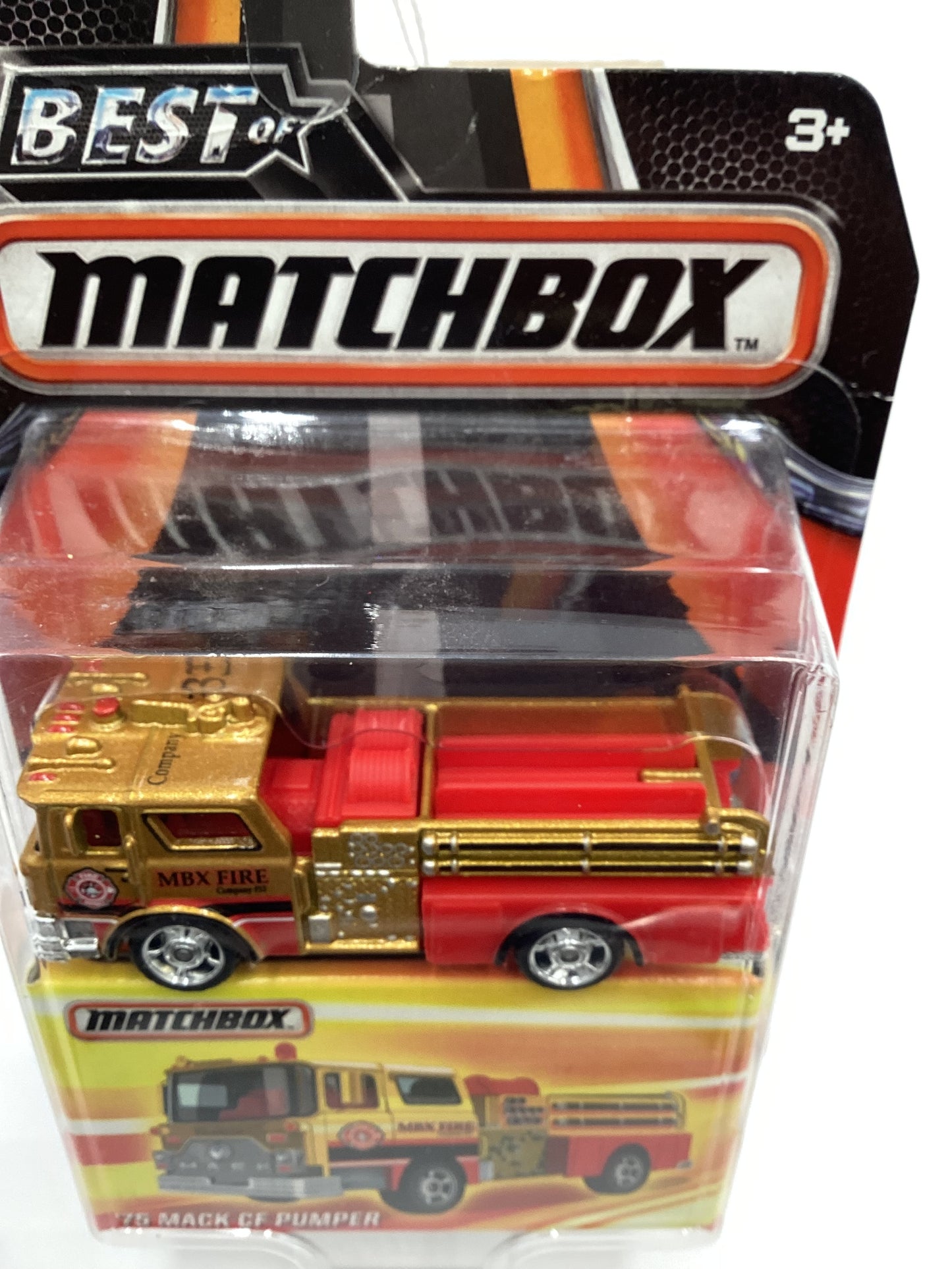 2016 Matchbox Best of Matchbox 75 Mack CF Pumper Gold Card has veins 174G