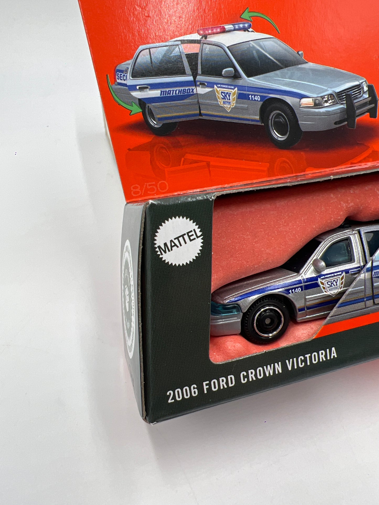 2025 Matchbox Moving Parts #8 2006 Ford Crown Victoria Security Silver 163E