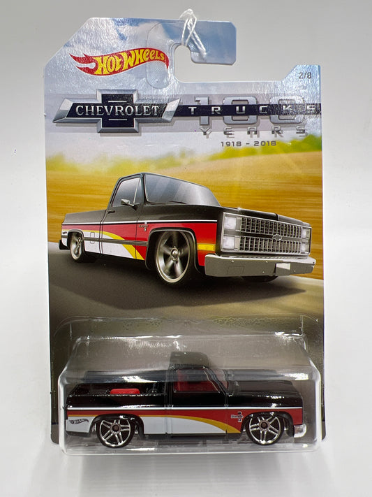 Hot Wheels Walmart Chevrolet Trucks 100 Years #2 83 Chevy Silverado Black