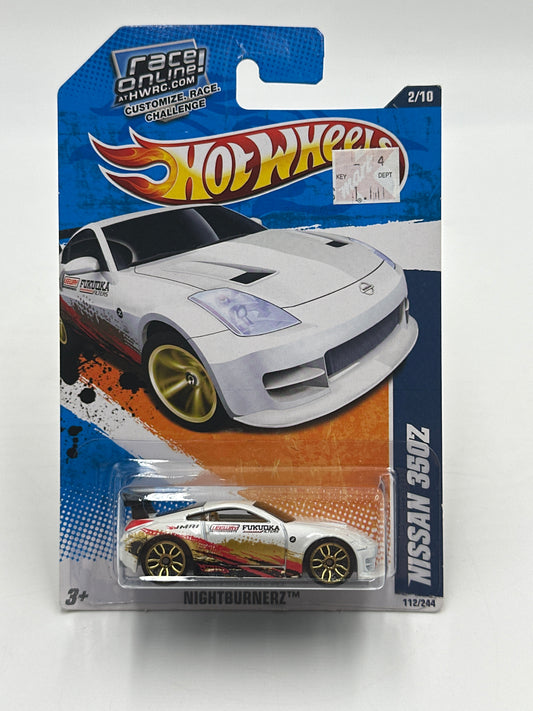 2011 Hot Wheels Nightburnerz #112 Nissan 350Z White Bad Card 82H