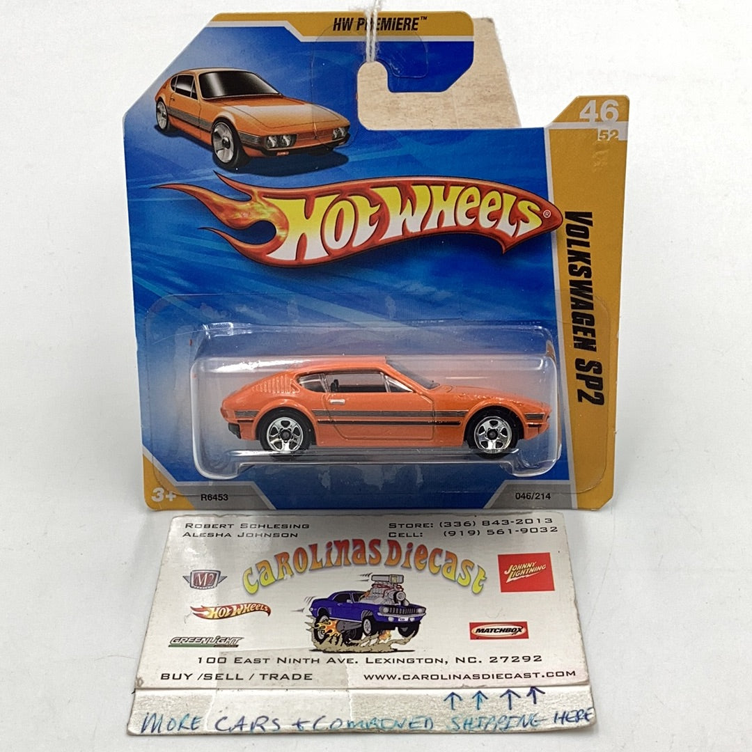 2010 Hot Wheels #46 Volkswagen SP2 orange international short card 240D