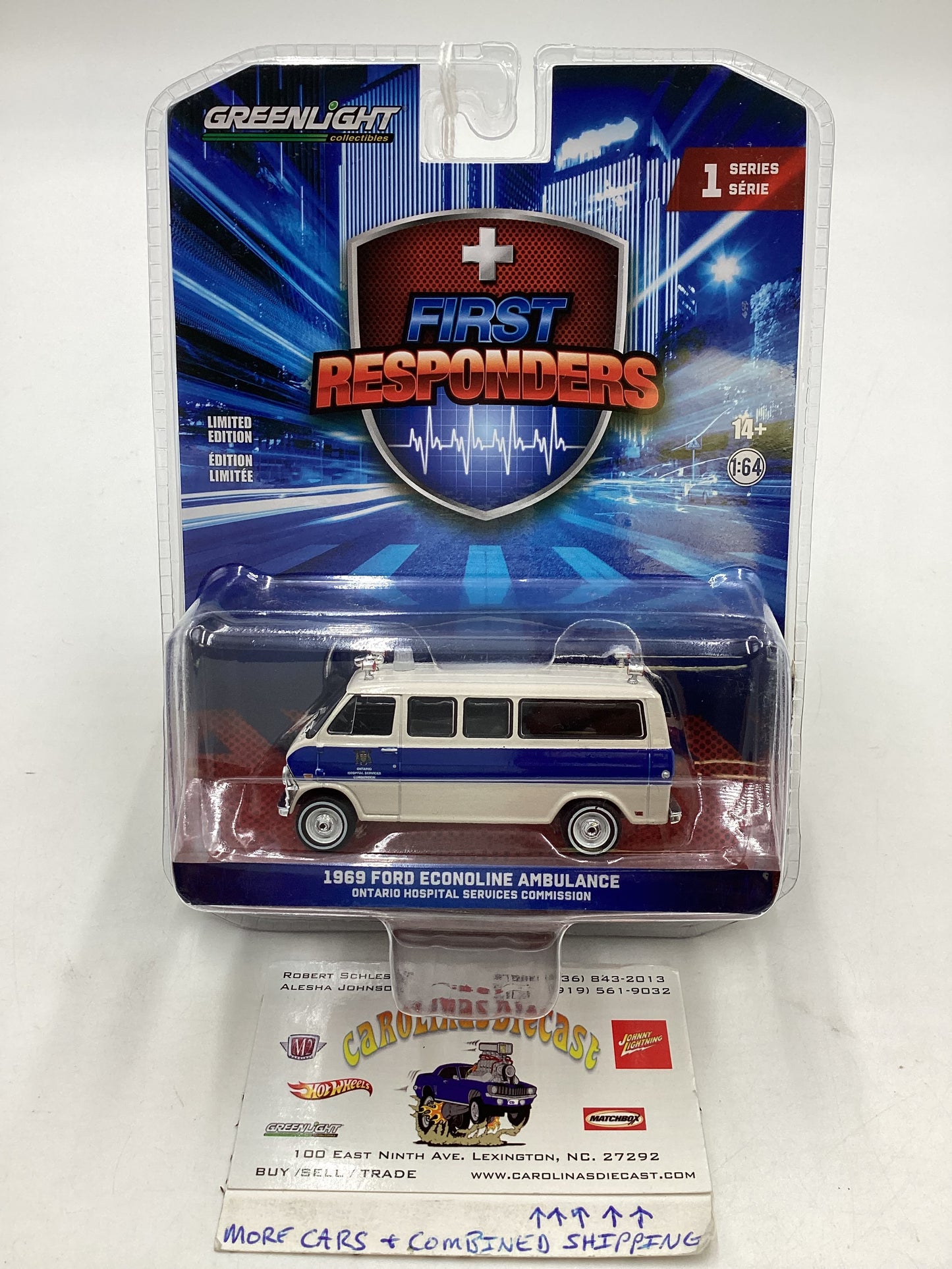 Greenlight First Responders Series 1 1969 Ford Econoline Ambulance Ontario Hospital Services Commission 176H