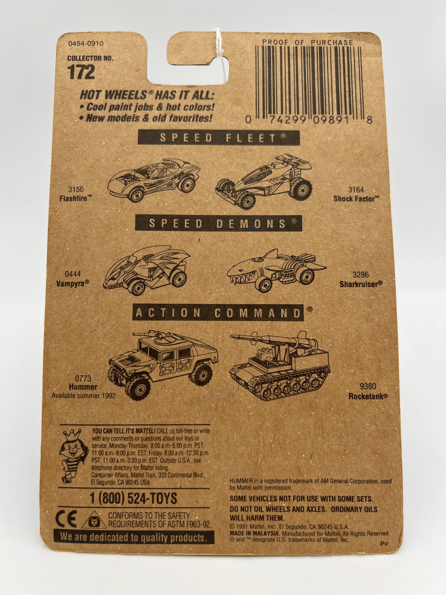 1991 Hot Wheels Collector #172 Mazda MX-5 Miata Yellow 240C