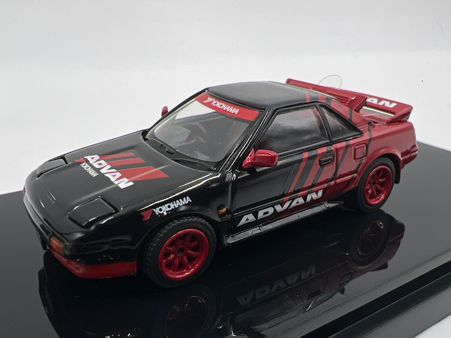 HJ64 Diecast Model 1/64 Yokohama Advan Toyota MR2 1600G-Limited Super Charger Red/Black