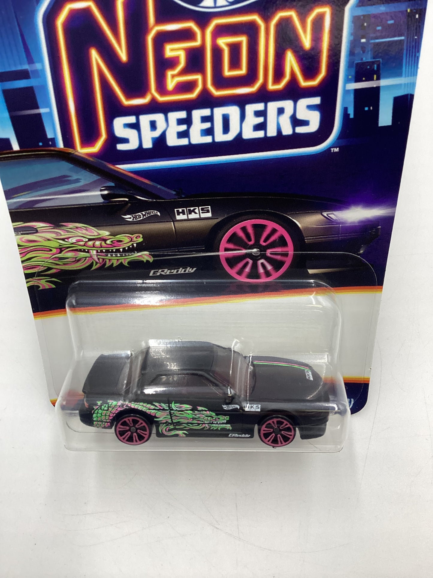 2025 Hot Wheels Neon Speeders #3 Nissan Silvia S13 Black 159C