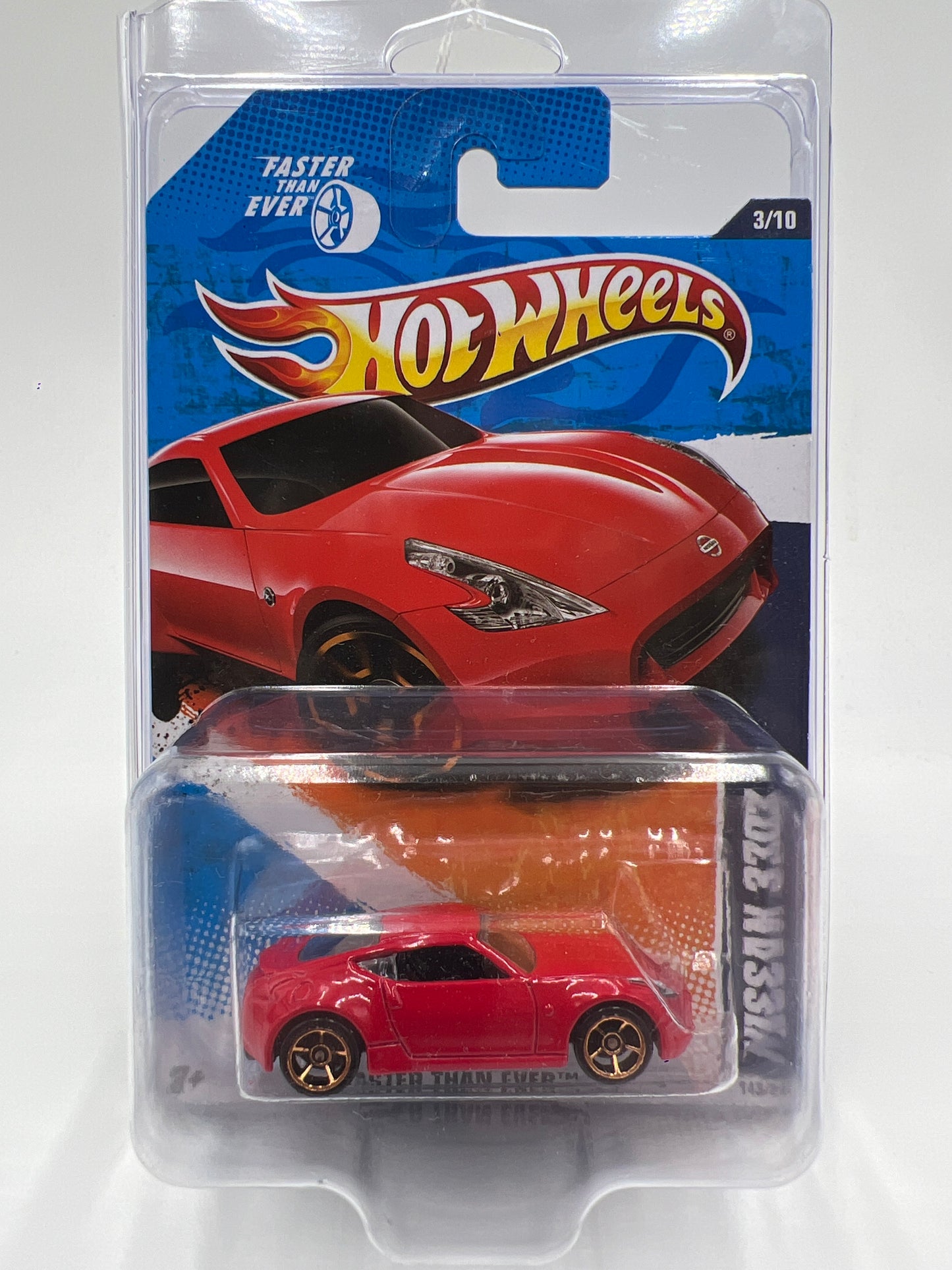 2011 Hot Wheels Faster Than Ever #143 Nissan 370Z Red W/Protector See Description
