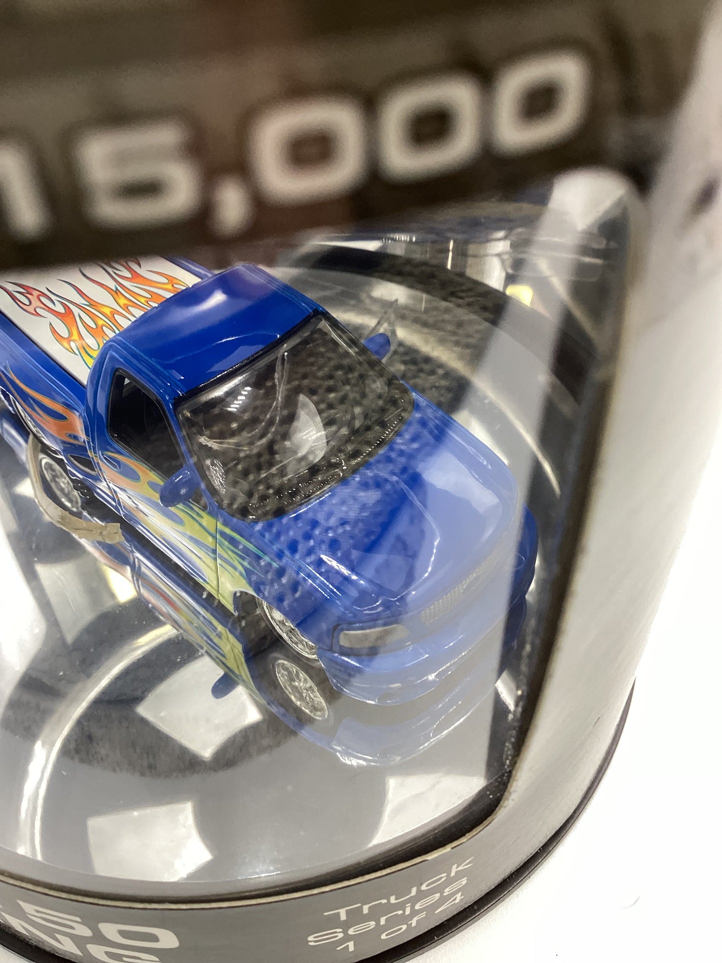 2003 Hot Wheels Oil Can Truck Series 1/15000 Ford F-150 Lightning Blue HTF Rubber Bands Not Stuck To Paint