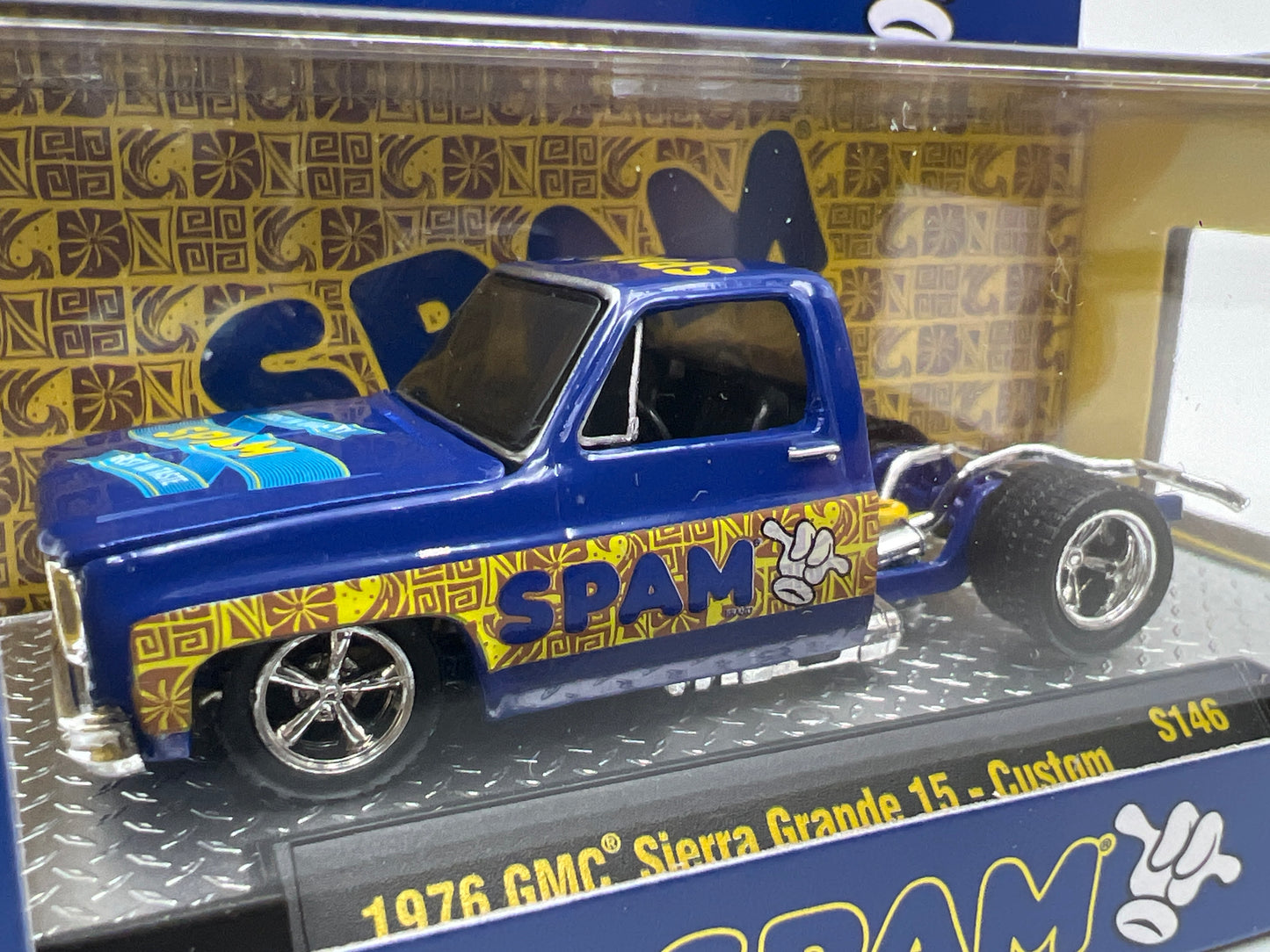 M2 Machines S146 1976 GMC Sierra Grande 15 Custom SPAM Blue