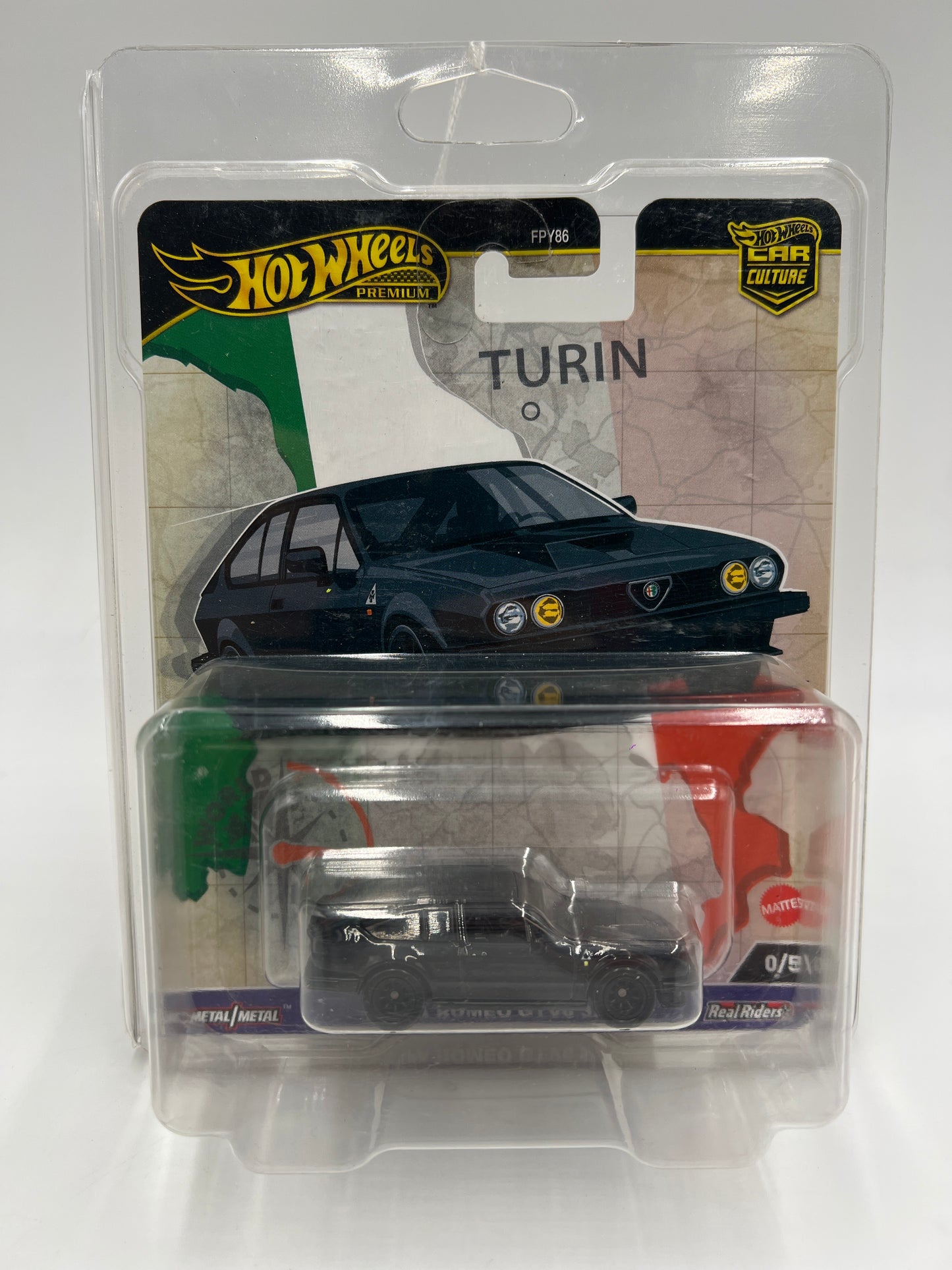 2024 Hot Wheels Premium World Tour Chase #0 Alfa Romeo GTV6 3.0 Black W/Protector
