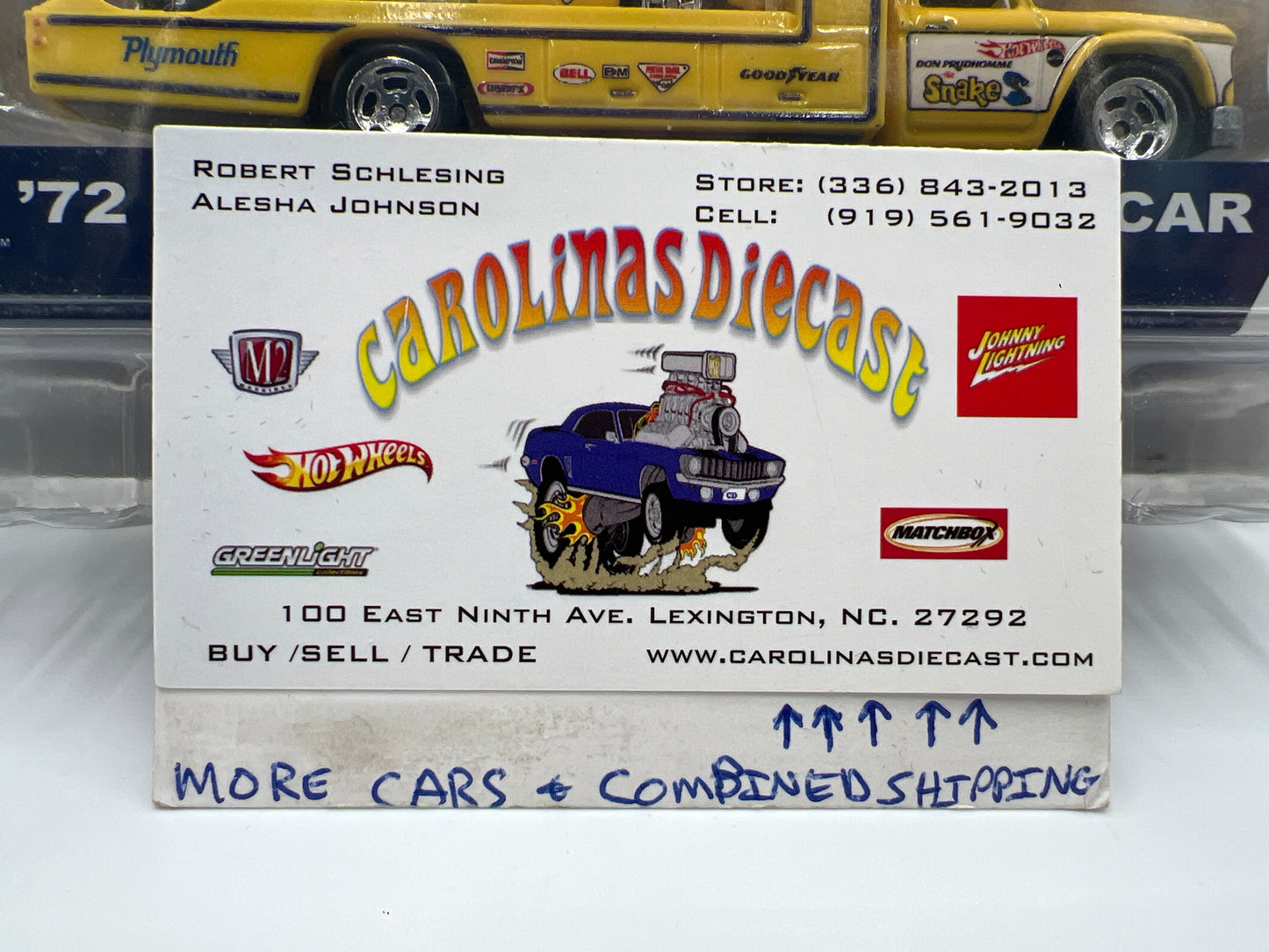 Hot Wheels Car Culture Team Transport #4 72 Plymouth Cuda Funny Car Snake & Retro Rig W/Protector Cracked Blister