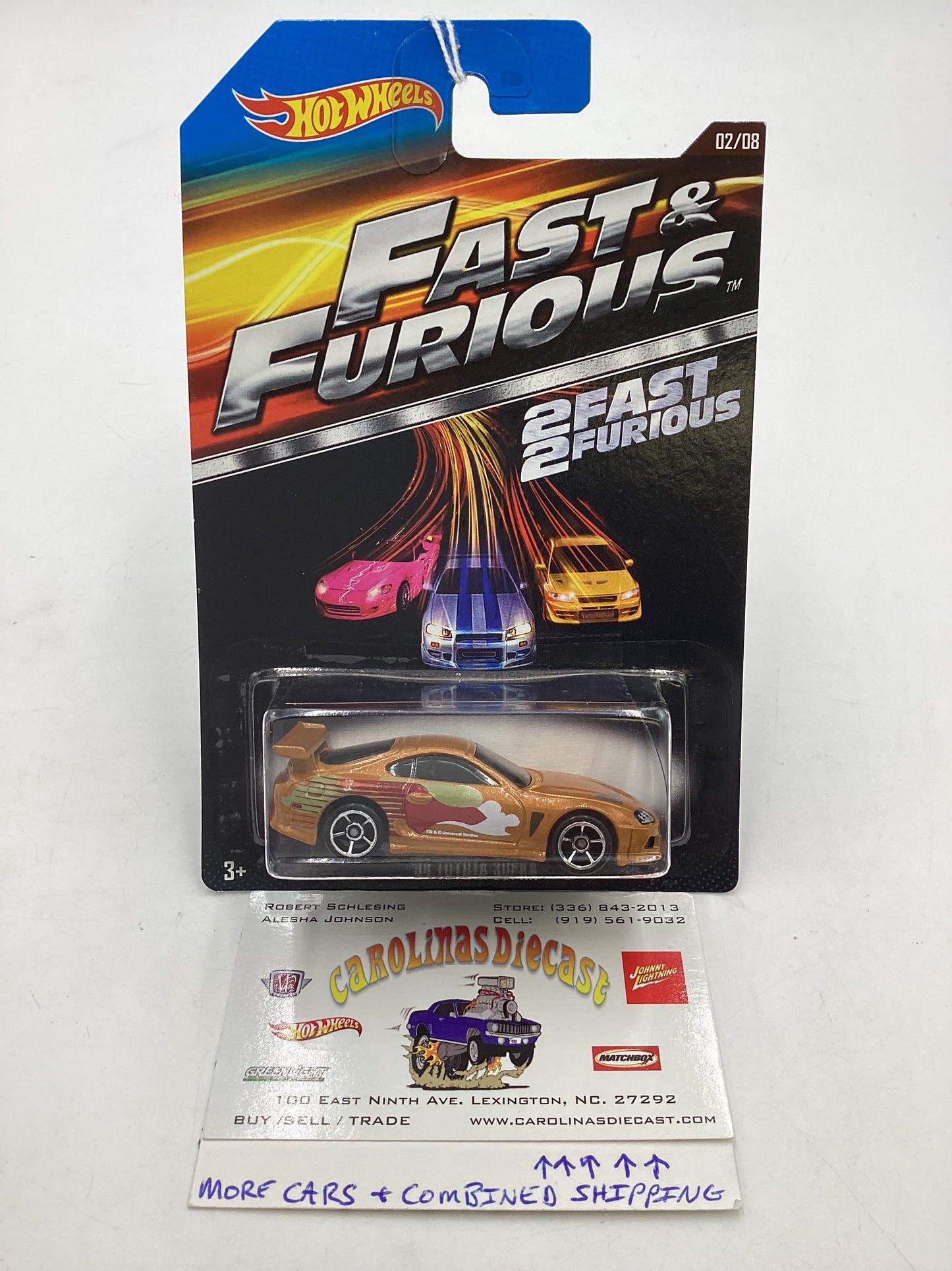 2015 Hot Wheels Fast & Furious 2 Fast 2 Furious 94 Toyota Supra #2 with protector 71A