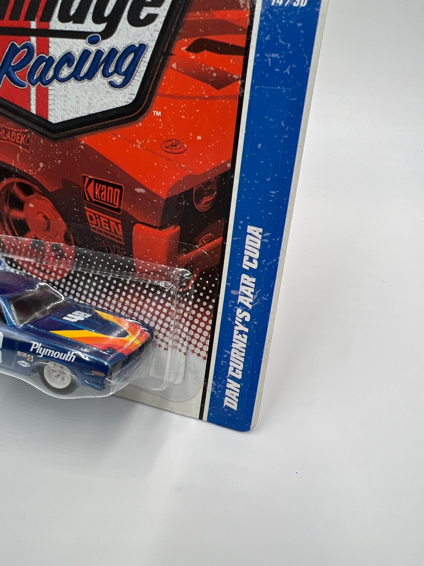Hot Wheels Premium Vintage Racing #14 Dan Gurneys AAR Cuda Blue W/Protector