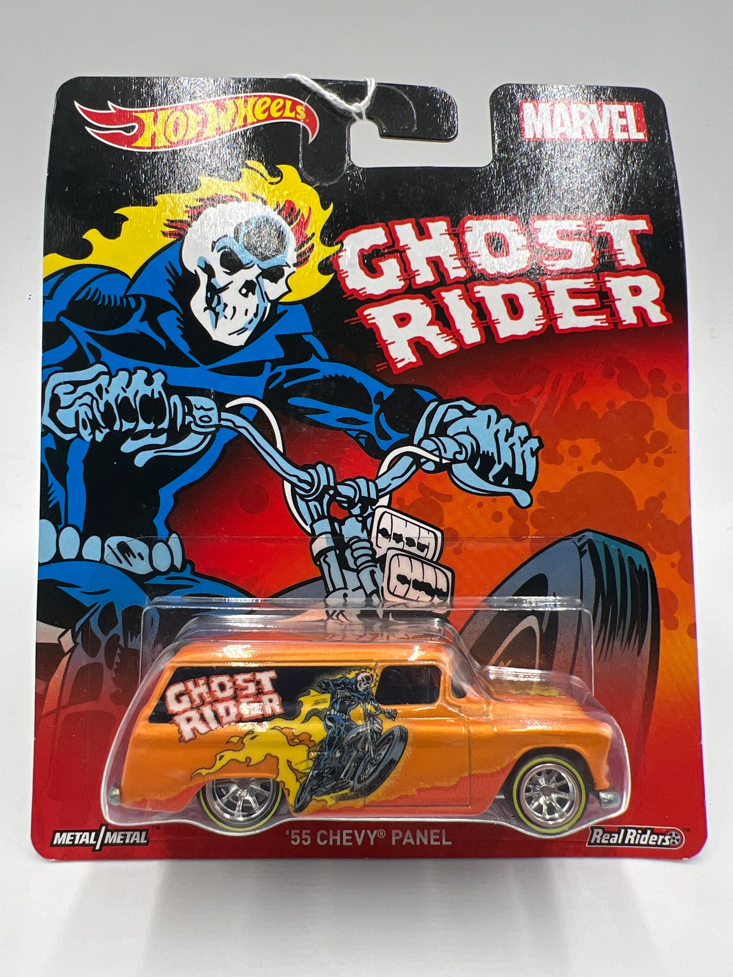 Hot Wheels Premium Marvel Ghost Rider 55 Chevy Panel Orange 265D