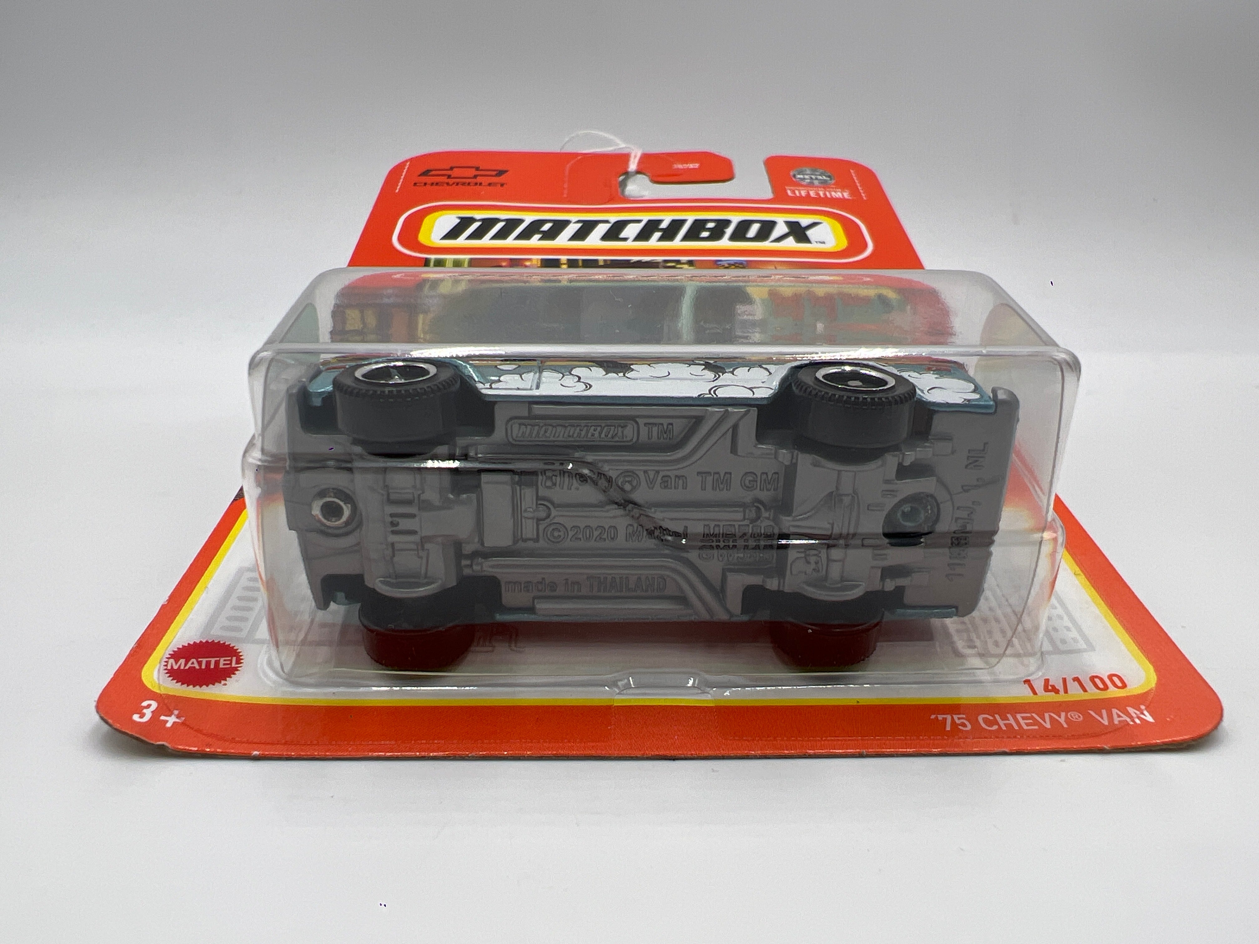 メトロクメトナナメトハチ イベント限定 車内車号プレートレプリカ6枚セット Matchbox #14 Ruff Ruff Rider 75 Chevy Van Light Blue 208B