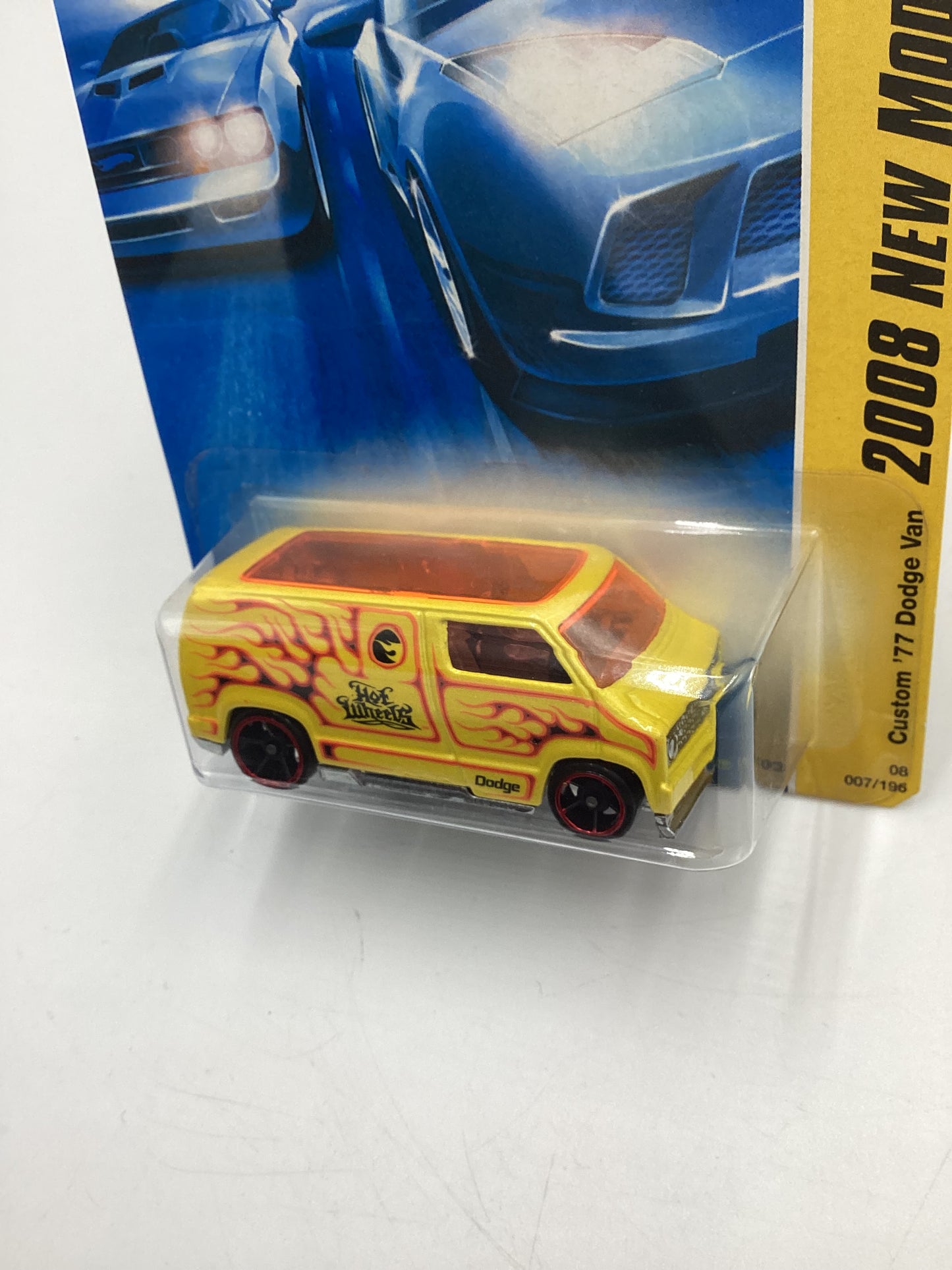 2008 Hot Wheels New Models #7 Custom 77 Dodge Van Yellow 43E
