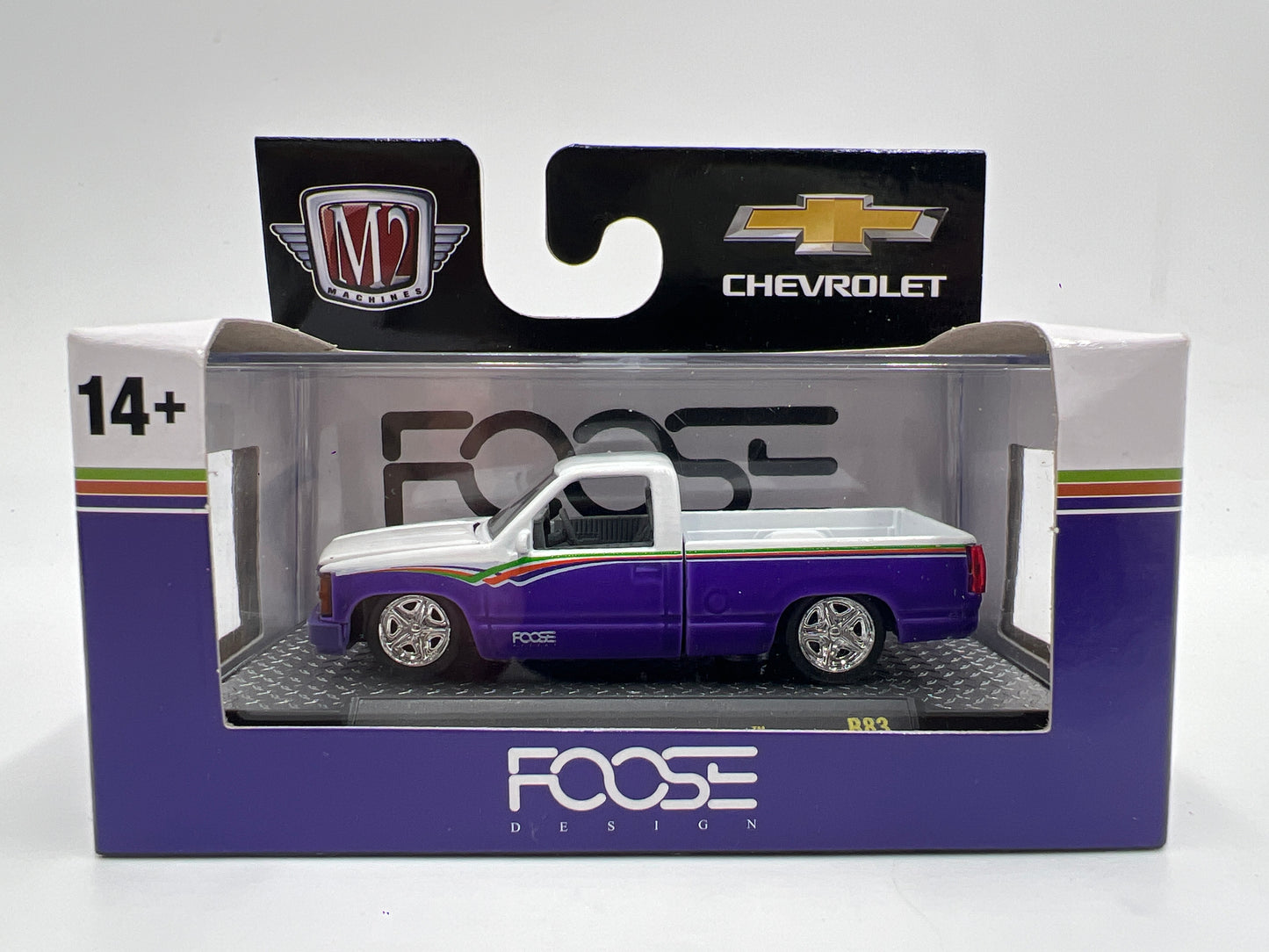 M2 Machines R83 Foose 1990 Chevrolet C1500 Silverado Purple/White