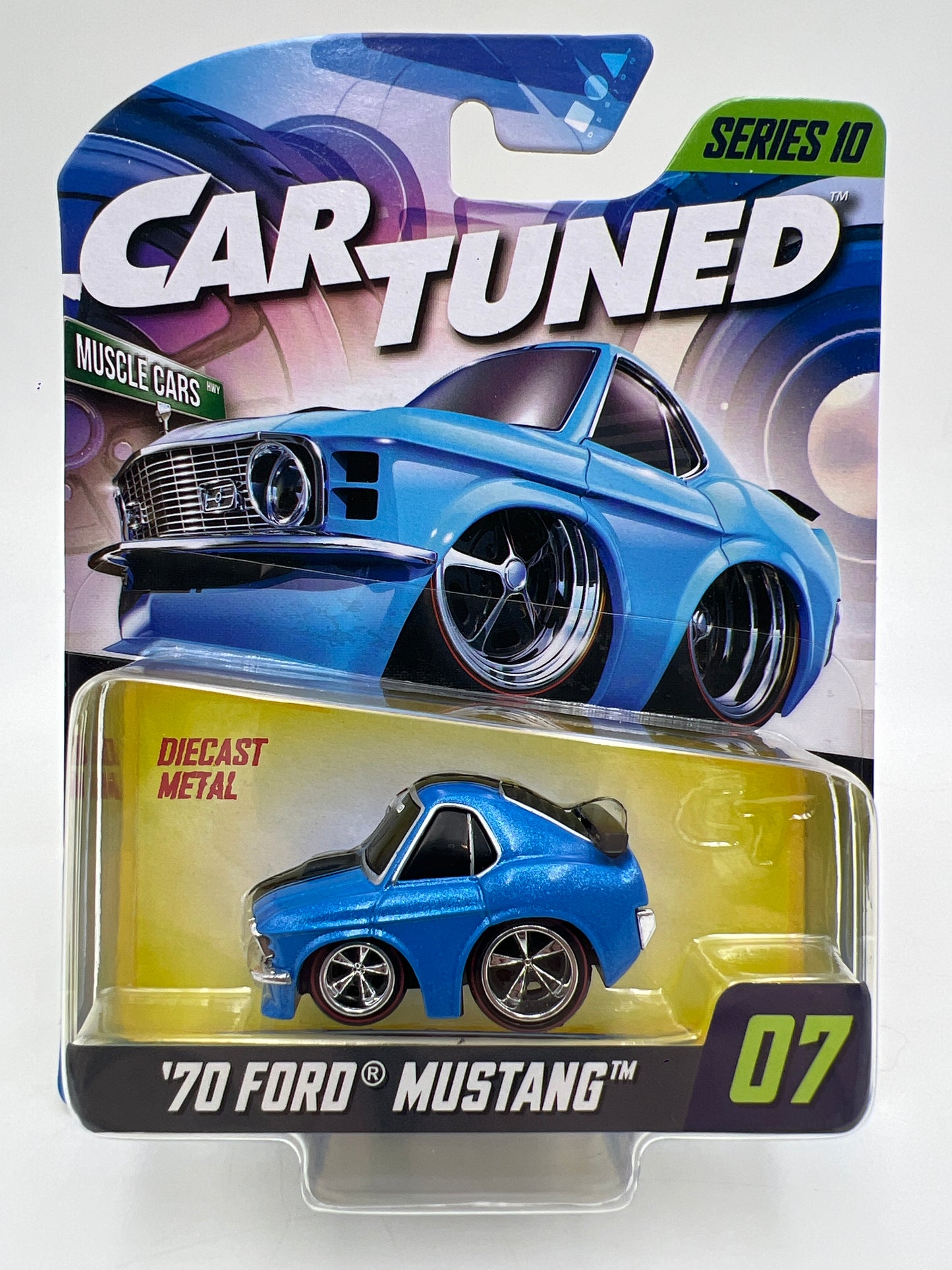 MGA Car Tuned Mainline Series 10 #7 70 Ford Mustang Blue 187G