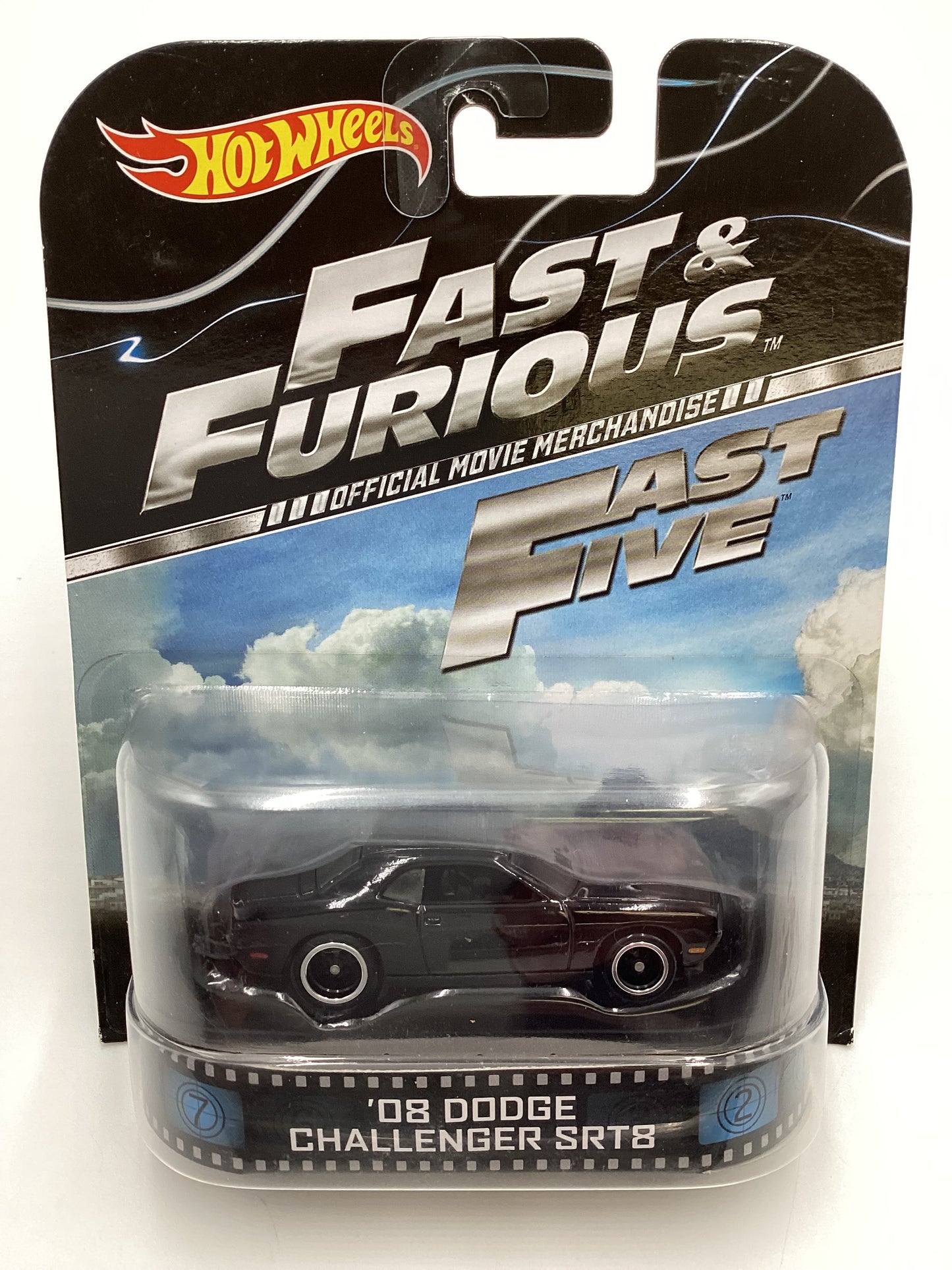 Hot wheels Retro Entertainment Fast & Furious 08 Dodge Challenger SRT8 Black W/Protector