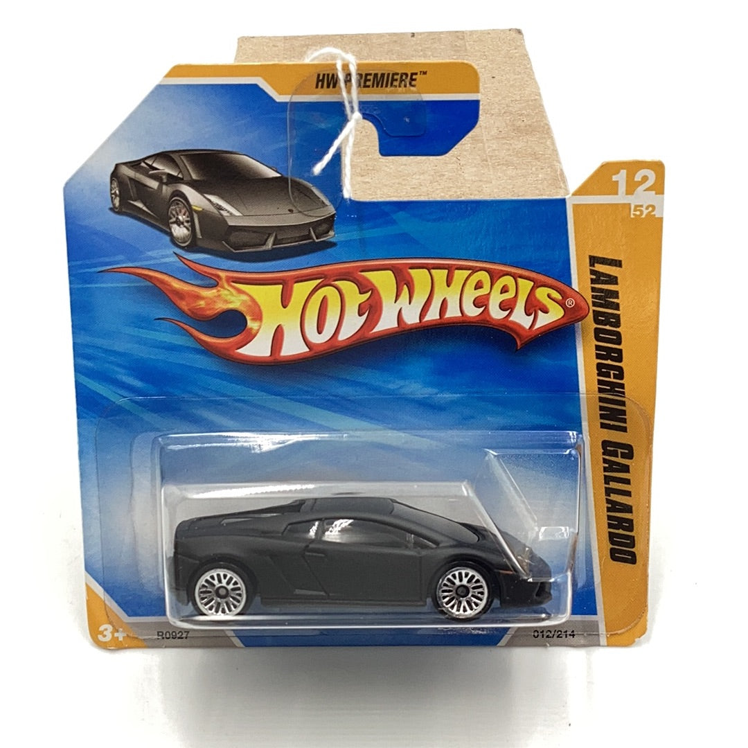 2010 Hot wheels #12 Lamborghini Gallardo LP 560-4 Black international short card 240C