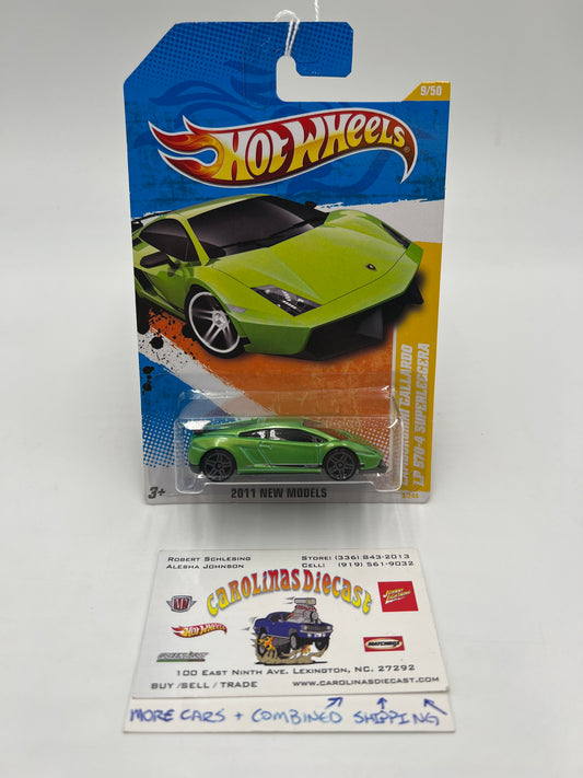 2011 Hot Wheels New Models #9 Lamborghini Gallardo LP 570-4 SuperLeggera Green 101A
